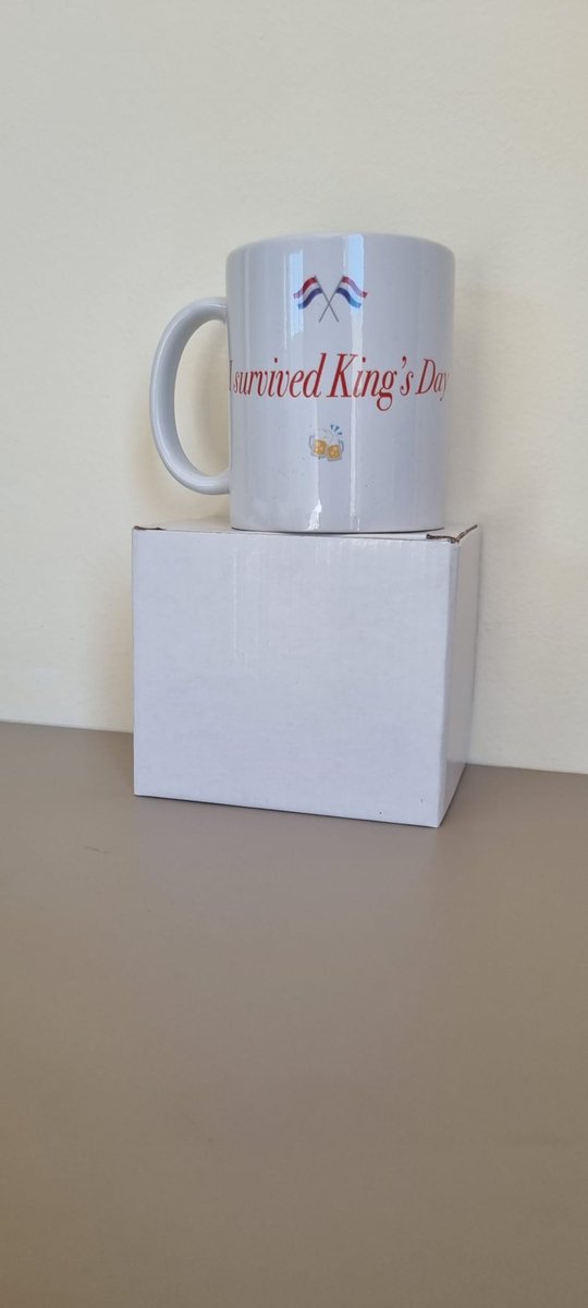 Koffiebeker 330ml I survived King's Day