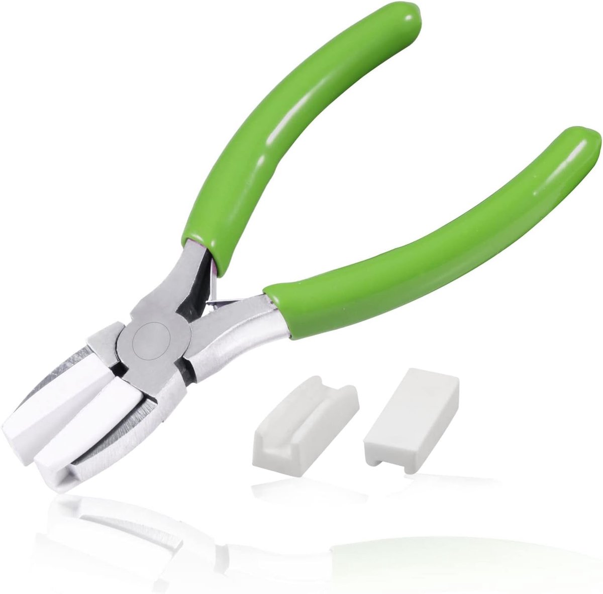 Mini dubbele nylon kaak tang 12,7 cm platte neus tang met 2 vervangingstips draad rechttrekker sieraden maken gereedschap voor kralen rijgen, lussen maken, grijpen, draad vormen