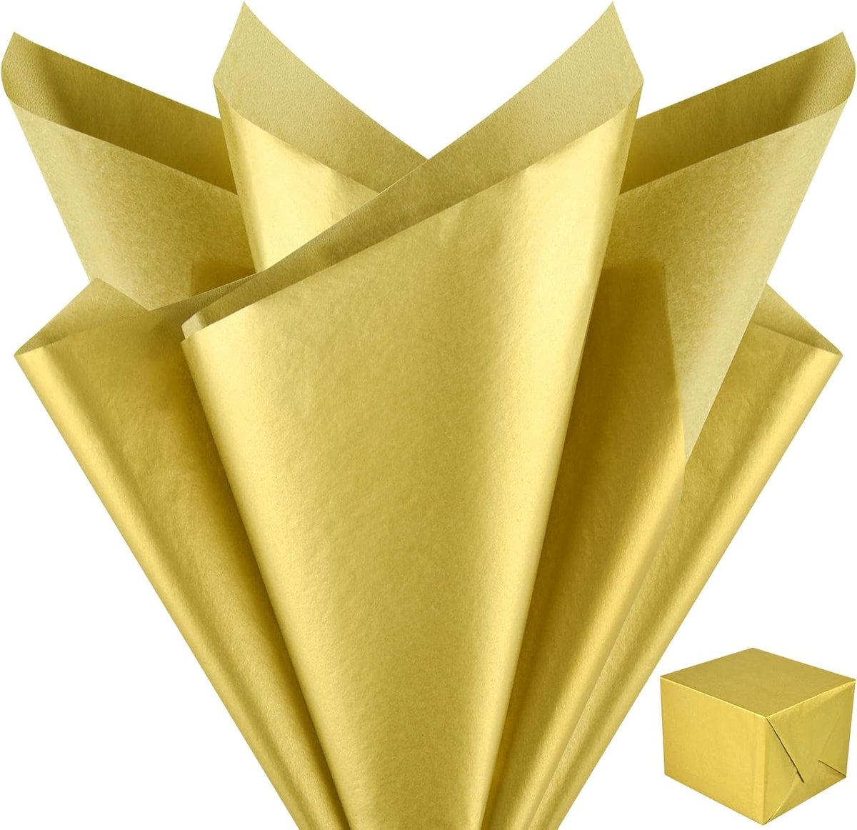 Metallic gouden zijdepapier voor geschenkzakken, 60 vellen, gouden inpakpapier, bulk 35 x 50 cm, voor kerstcadeauverpakking, kunstambachten, verjaardag, bruiloftsdecoratie