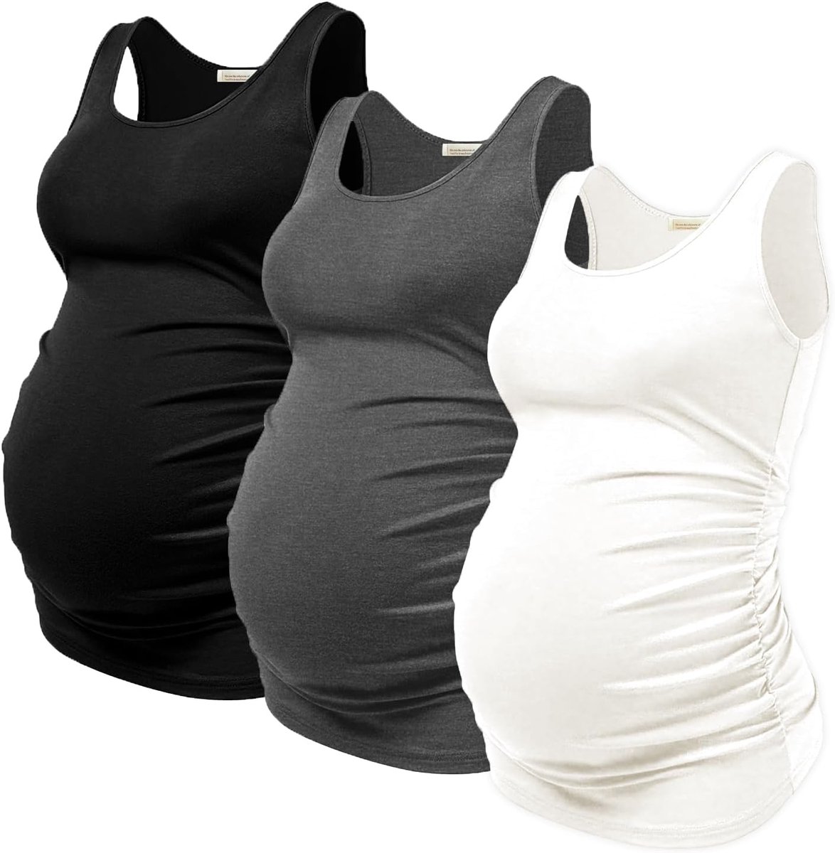 Zomer Zwangerschap Tank Top Comfortabele Mouwloze Zwangerschapskleding (3 stuks)