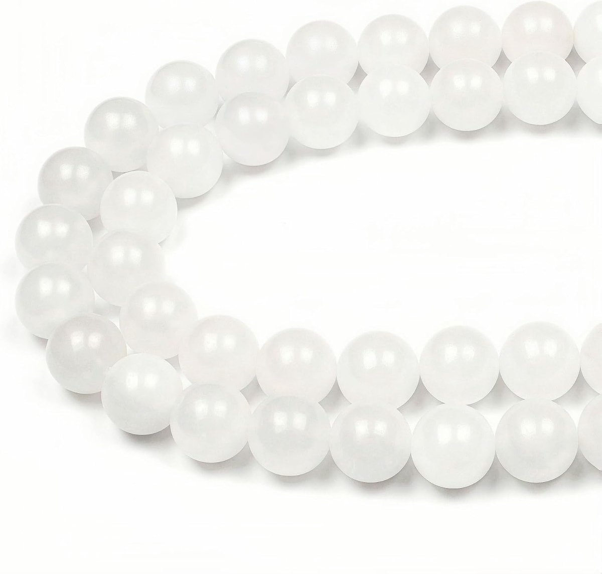 Kralen Witte Jade Ronde Losse Natuurlijke Halfedelsteen Kralen Voor het Maken van Sieraden Armbanden Kettingen