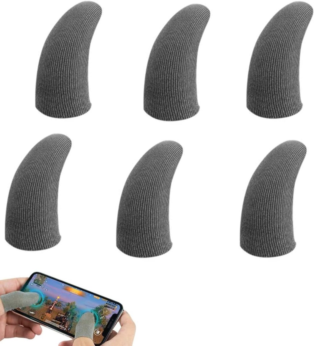 6 Stuks Zweetbestendige Vingerhandschoenen voor Mobiele Spellen - Ademend en Beschermend voor Touchscreen Gebruik