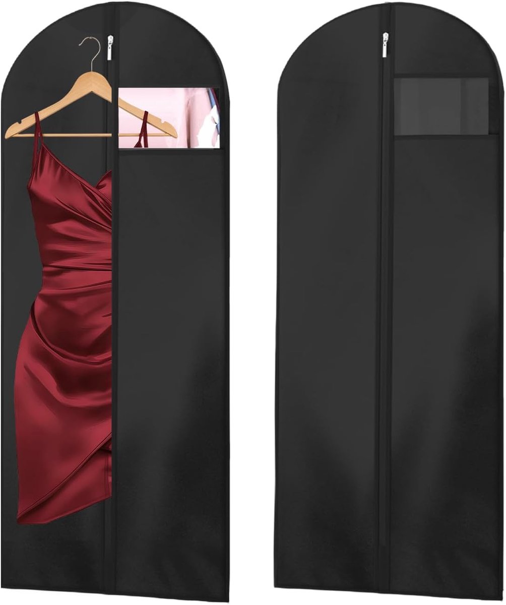 Thijox - 2 Stuks Kledingtas - Volledige Lengte Reistas met Rits - Stofdichte Beschermende Tassen voor Lange Jurken, Maxi-Jurken, Jassen, 140 × 60 cm -