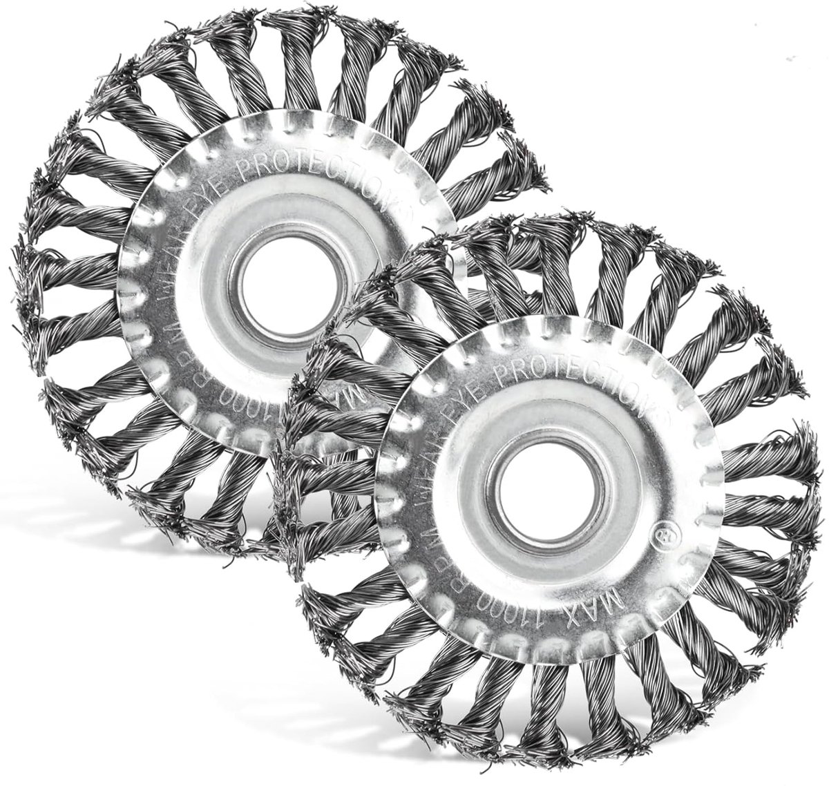 SnelShoppen - Set van 2 Ronde Borstels 125 x 22 mm - Stalen Draadborstel voor Haakse Slijper - Ronde Schuurborstel met Gevlochten Borstels - Duurzaam