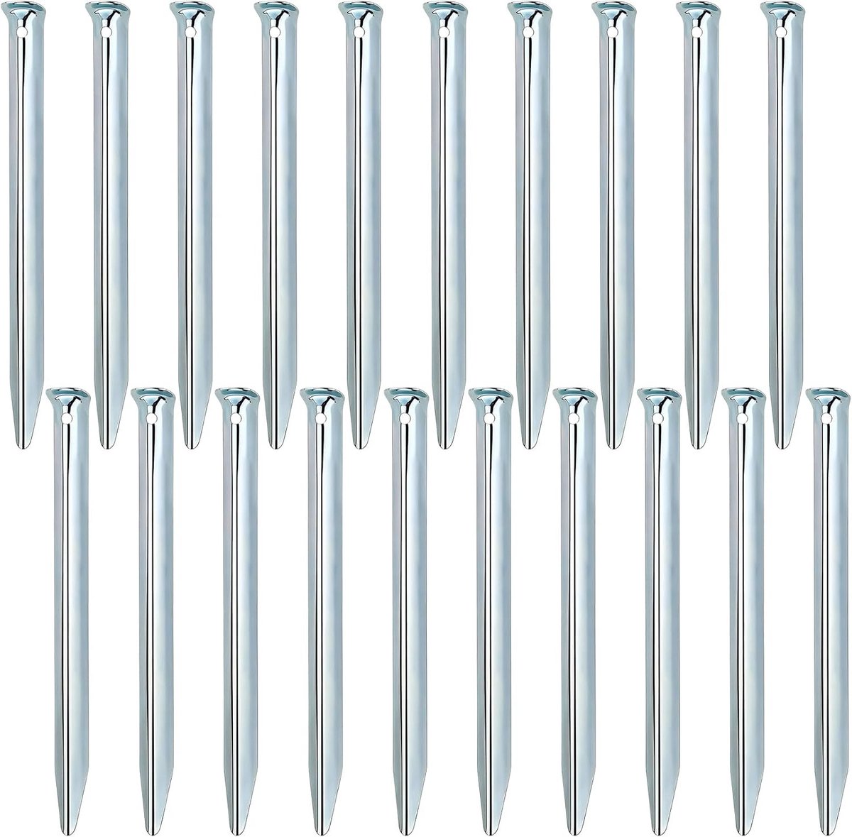 SnelShoppen - 20 Stuks Tentharingen 30 cm - V-vormige Grondankers van Staal - Stabiele Haringen voor Camping en Outdoor Tentaccessoires
