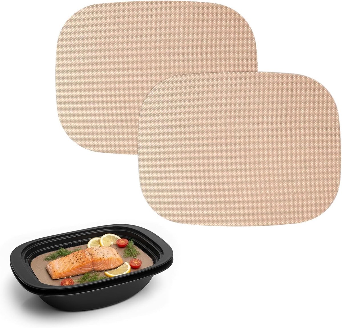 SnelShoppen - Pack van 2 Permanent Bakfilm voor Thermomix TM7 Varoma - Herbruikbaar Bakpapier, Anti-aanbaklaag, Warmtebestendig tot 250°C, Vaatwasmach