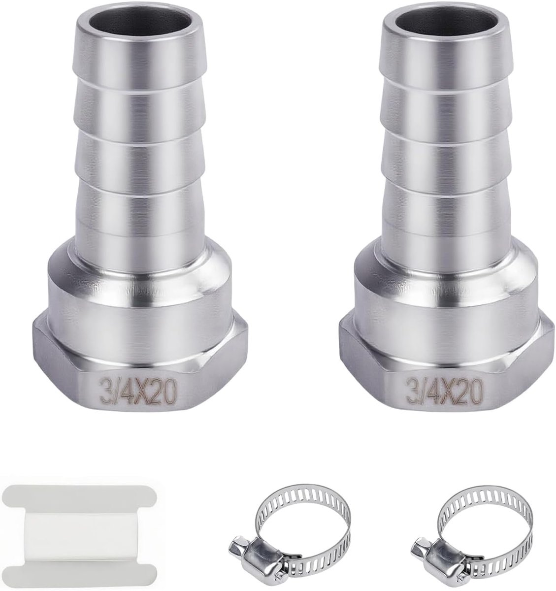 SnelShoppen - 2x RVS Slang Grommet, Vrouwelijke Draad, Koppeling, Roestvrij Stalen Slangverbinder, Bar Slang Koppeling, Geschikt voor de Meeste Pijpaa