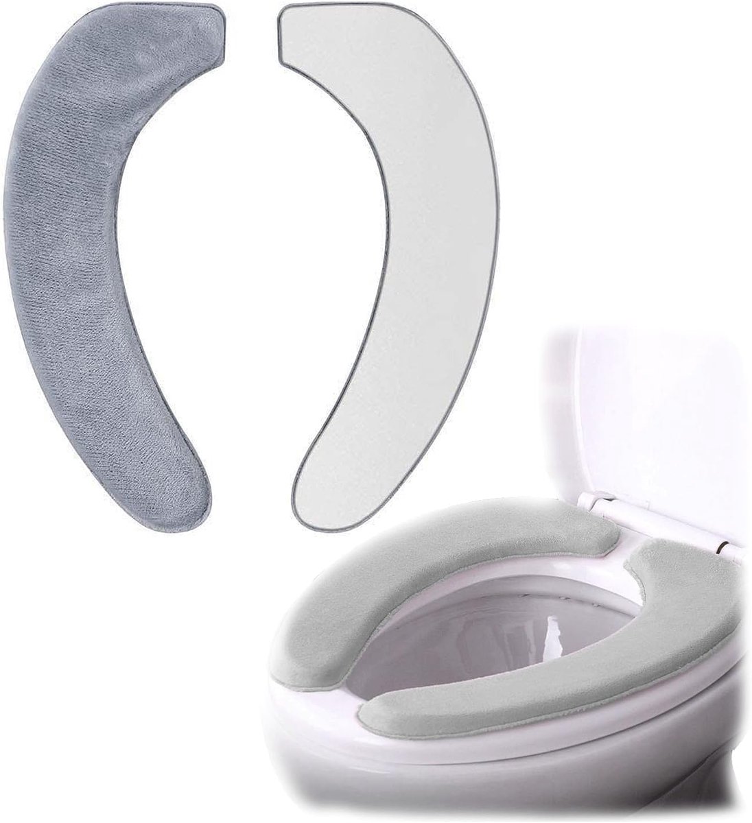 SnelShoppen - Pack van 2 Zelfklevende Toiletbril Kussens, Wasbare Warme Toilet Seat Cover, Comfortabele Toiletkussens voor Vrouwen, Zwangere Vrouwen,