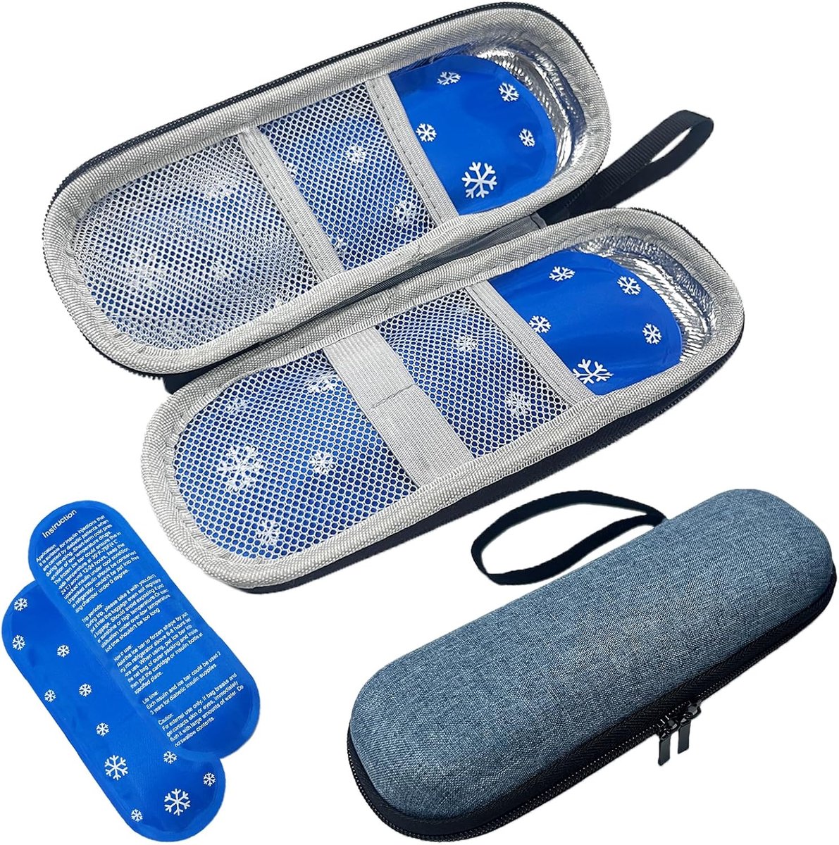 SnelShoppen - Insuline Koeltas, Insuline Pen Tas voor Reizen, Mini Medicijn Koeltas met 2 Koelaccu's, Ideaal voor Op Reis, Compact en Handig