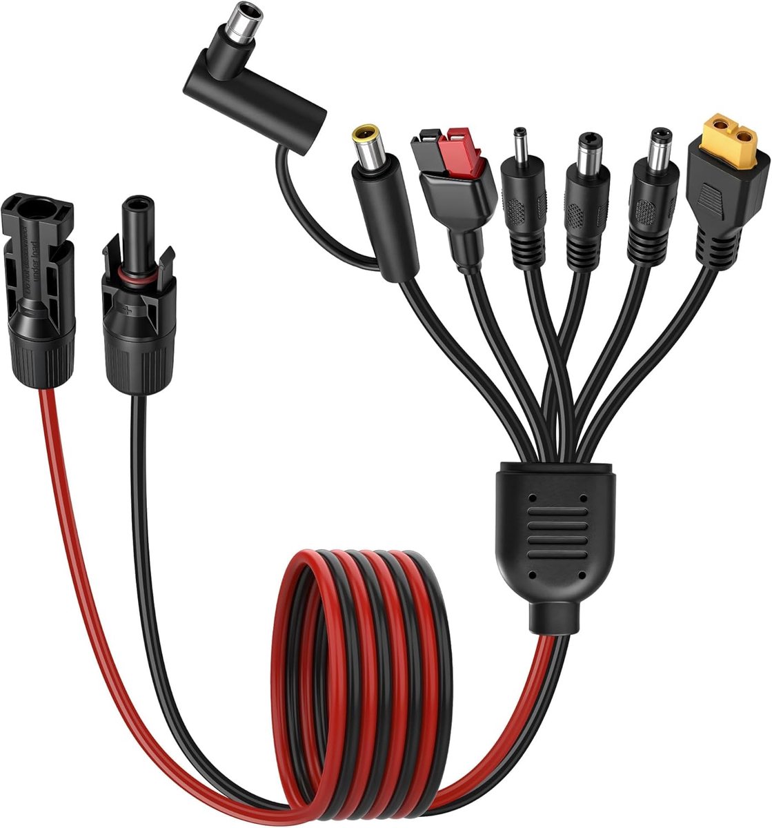 SnelShoppen - 7-in-1 Zonnepaneel Connector Verlengkabel voor DC 8mm XT60 DC35135 DC5521 DC6530 DC7909 DC8020 Multi Adapter Kit - 1.1M/3.6FT voor RV en