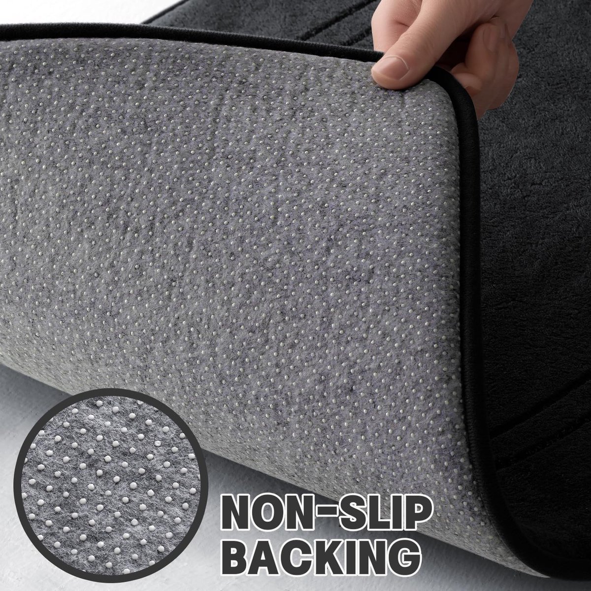 SnelShoppen - Non-Slip Badmat Zwart 50 x 80 cm - Antislip, Waterabsorberend, Ideaal voor Badkamer, Keuken, Woonkamer, Vakantiehuis