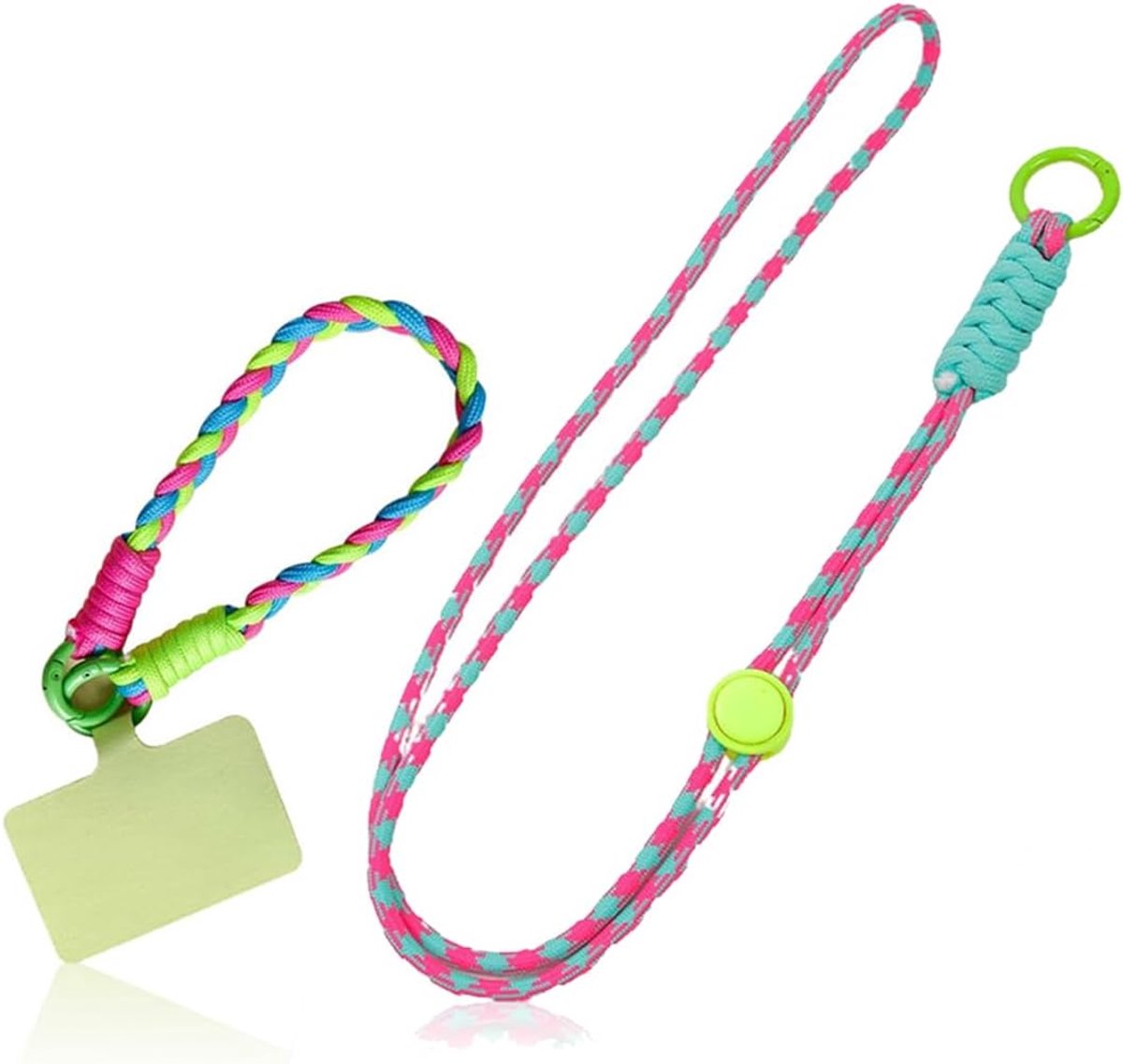 Thijox - 2 Stuks Telefoonkoord met Gesp voor Mobiele Telefoons - Nekband Telefoonketting met Patch - Telefoonarmband voor Vrouwen en Meisjes - Ideaal