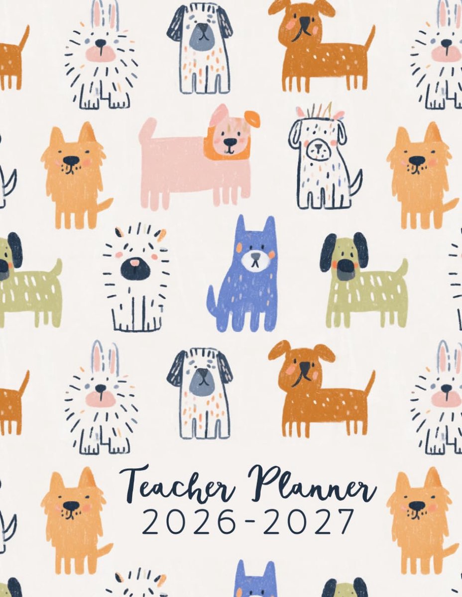 SnelShoppen - Teacher Planner - Wekelijkse en Maandelijkse Agenda & Record Book voor Lesplanning en Klasondersteuning - Schattige Honden Design - Perf