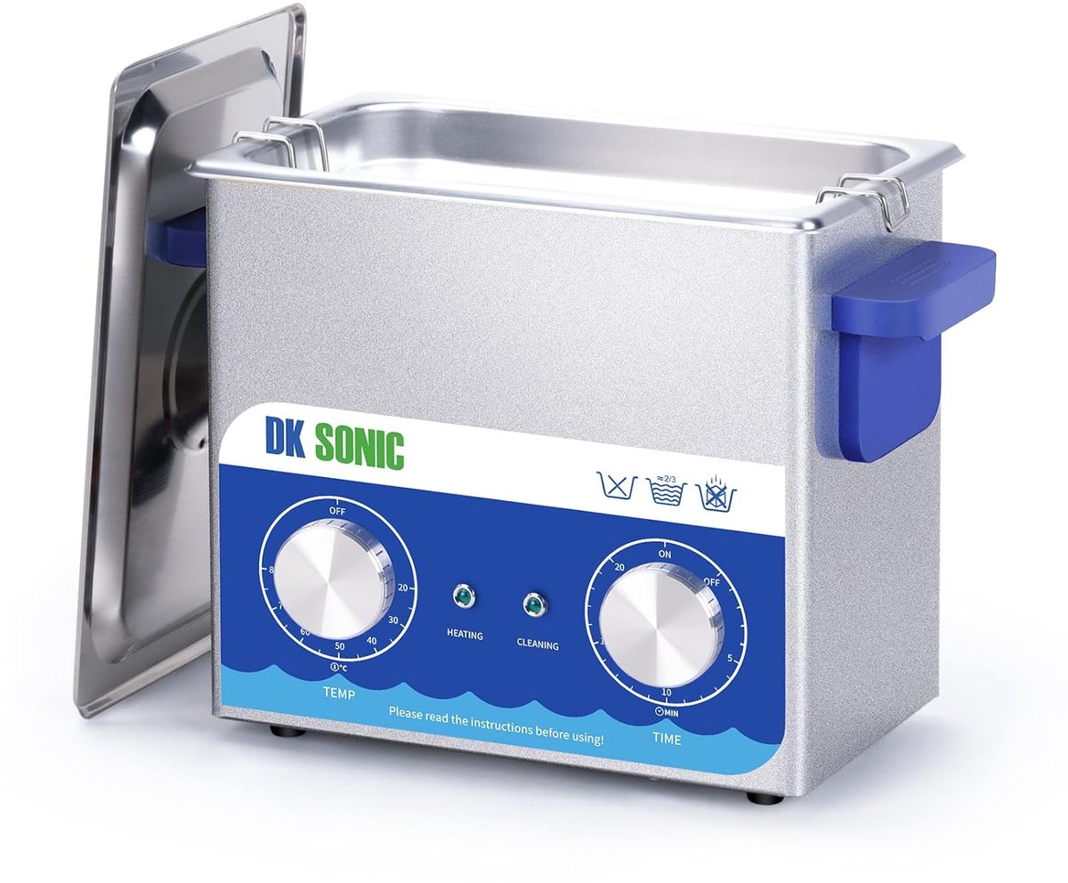 SnelShoppen - Ultrasonic Cleaner 3L 120W | Oorbellen & Brillen Reiniger met Mechanische Timer & Verwarming | Inclusief Mandje Voor Munten & Kleine Acc