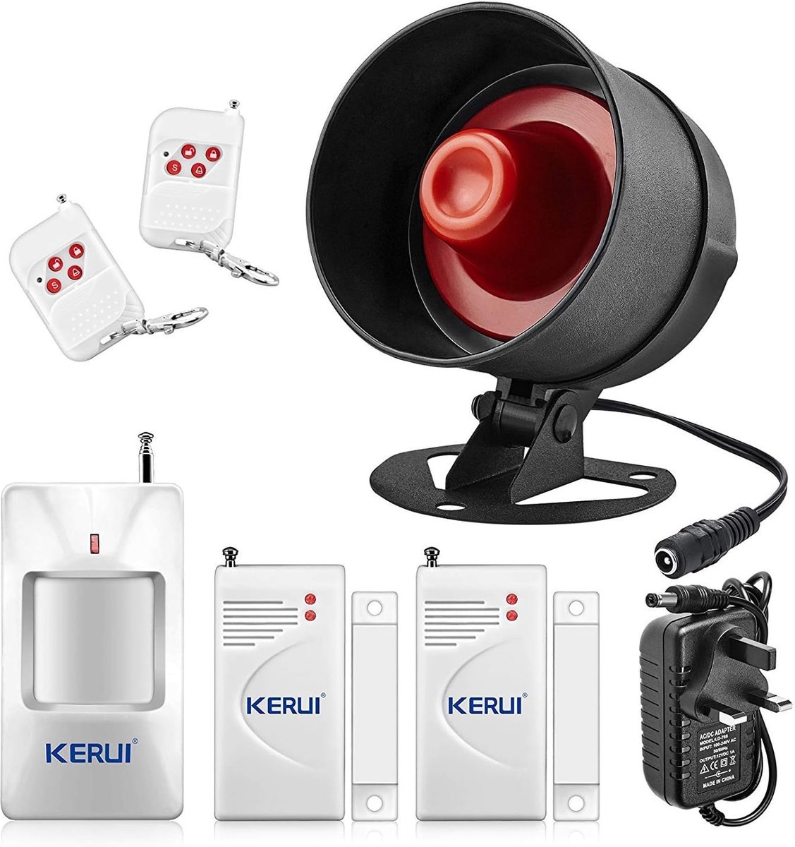SnelShoppen - Draadloos Beveiligingssysteem - Burglar Alarm Kit voor Garage, Schuur, Huis, Hotel, Winkel, Appartement - Weerbestendige Sirene met Afst