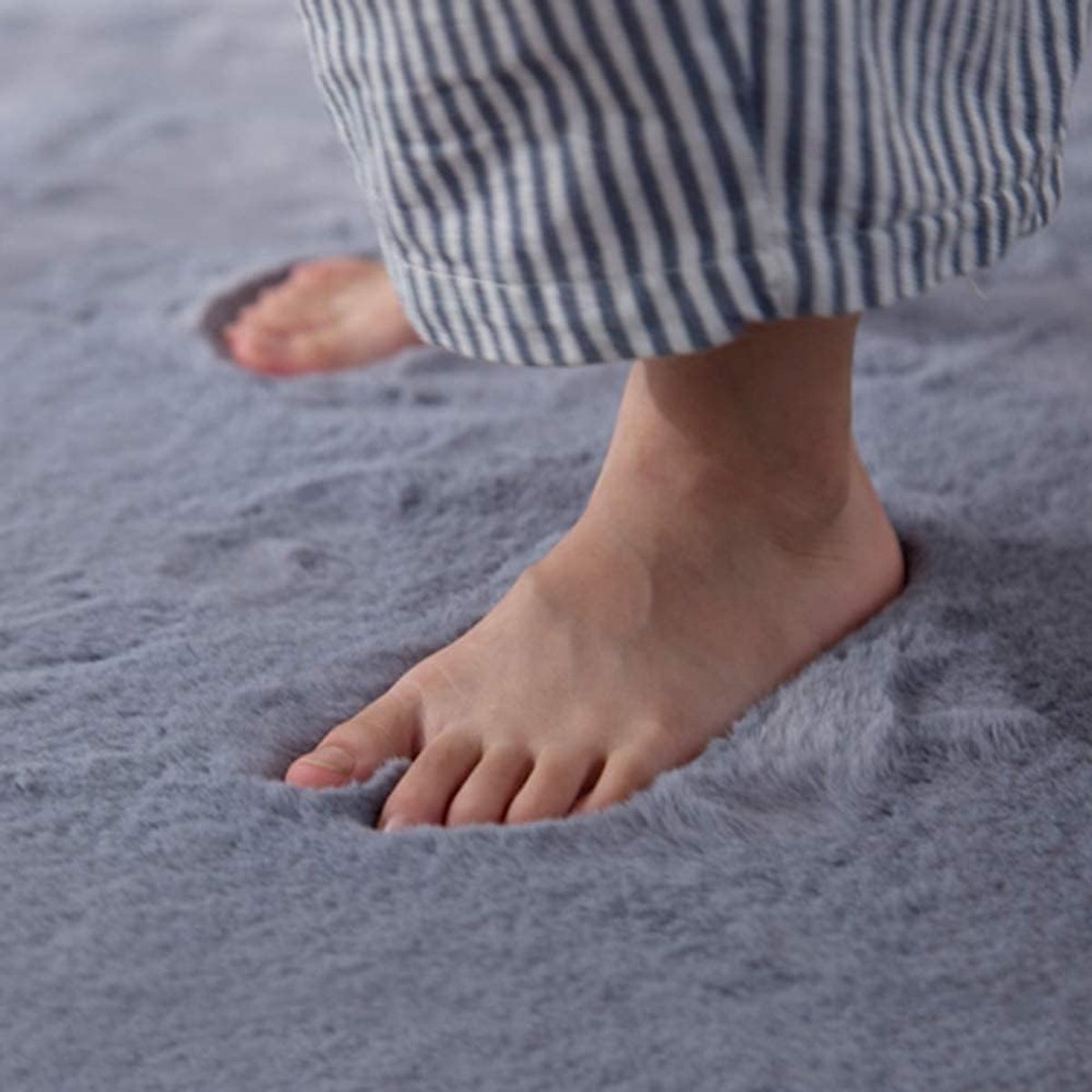 SnelShoppen - Rond Hoogpolig Kunstwol Tapijt 80CM - Superzacht en Antislip - Geschikt voor Woonkamer, Slaapkamer, Armstoel en Gang - Luxe Decoratie