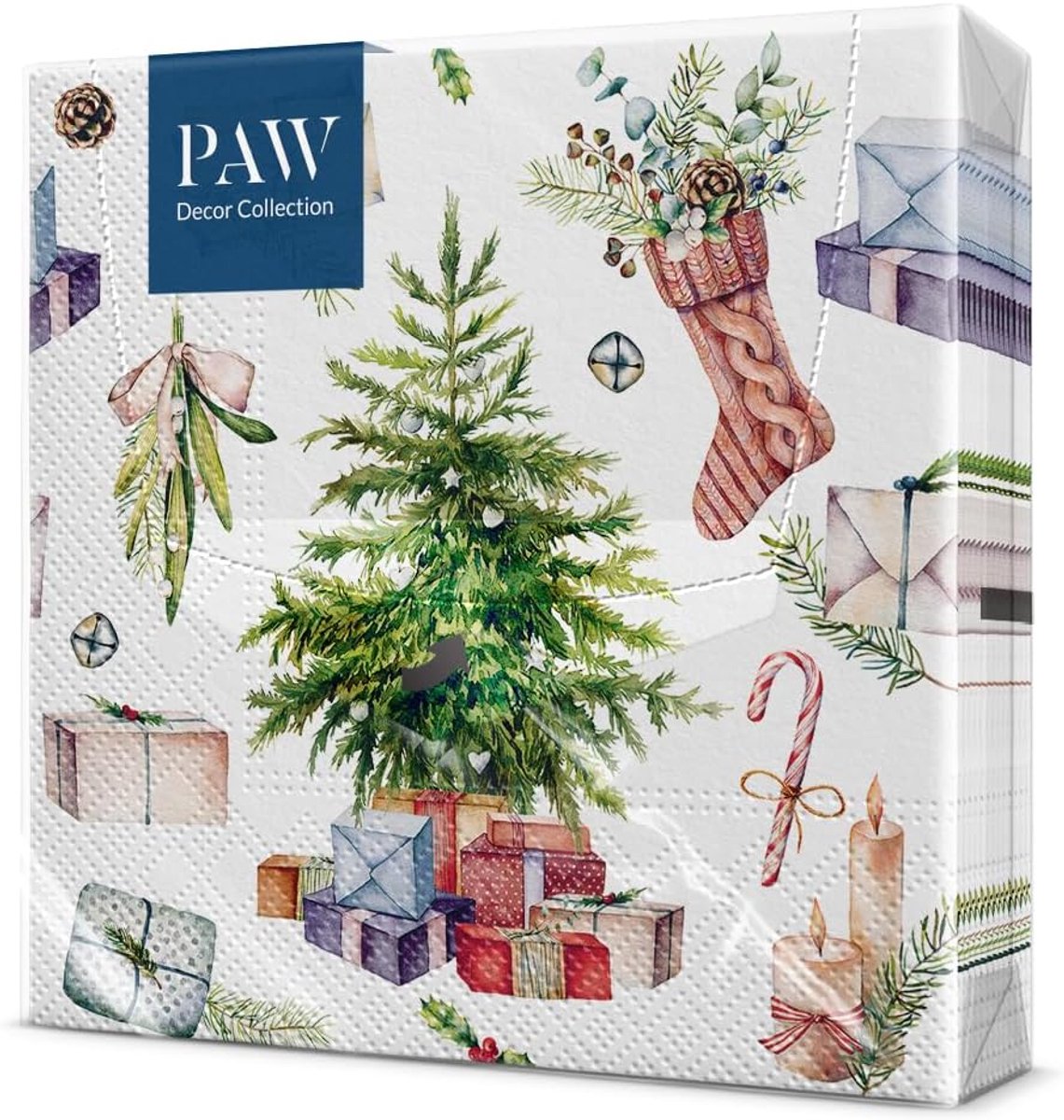 SnelShoppen - Papieren Servetten 3-laags (33 x 33 cm) - 20 Stuks - Kerst Decoraties - Ecolabel & FSC Gecertificeerd - Milieuvriendelijk - Voor Kerstfe