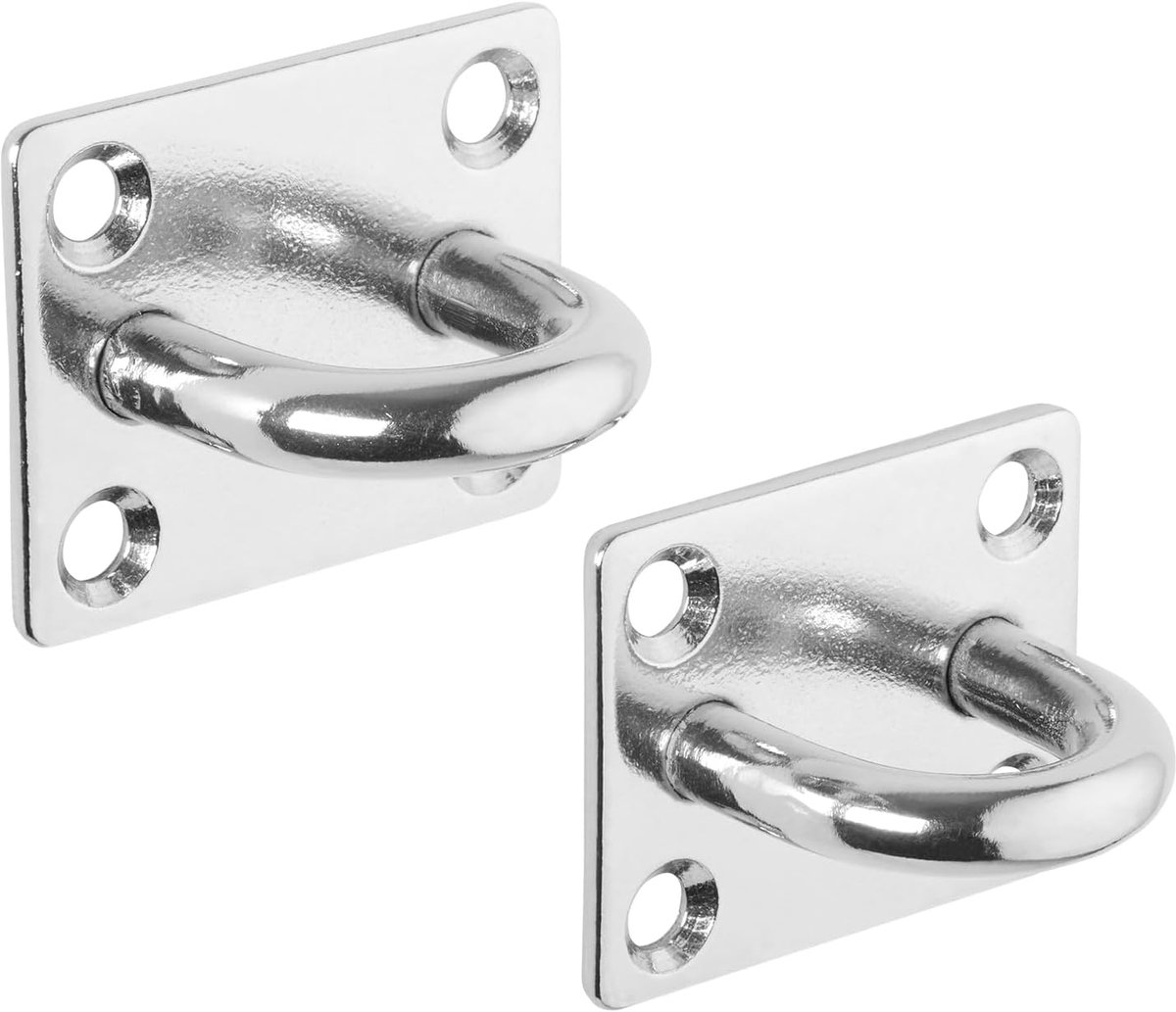 SnelShoppen - Mounting Eyelets Set (2 stuks) 50 x 40 mm, V4A RVS SS316, Zee Waterbestendig, Ceilings Eyelet voor Awnings, Rope Pulleys, Sandbags en Me