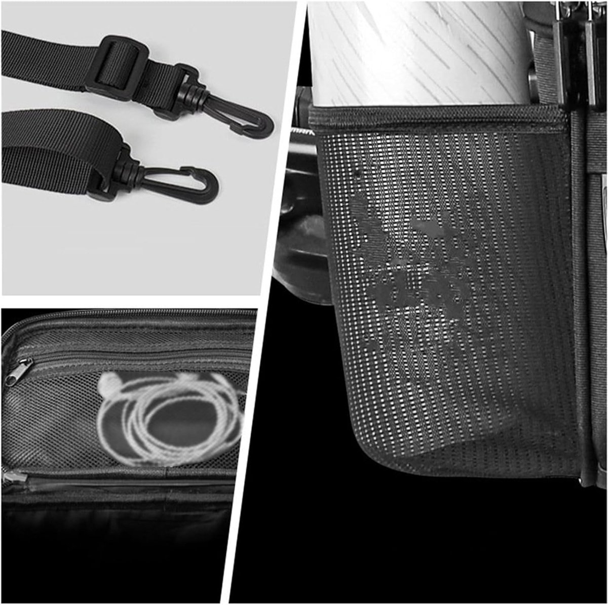 SnelShoppen - Fiets Handlebar Bag, Waterdichte Fiets Tas voor Mountainbike, Grote Capaciteit, TPU Scherm, Zwart