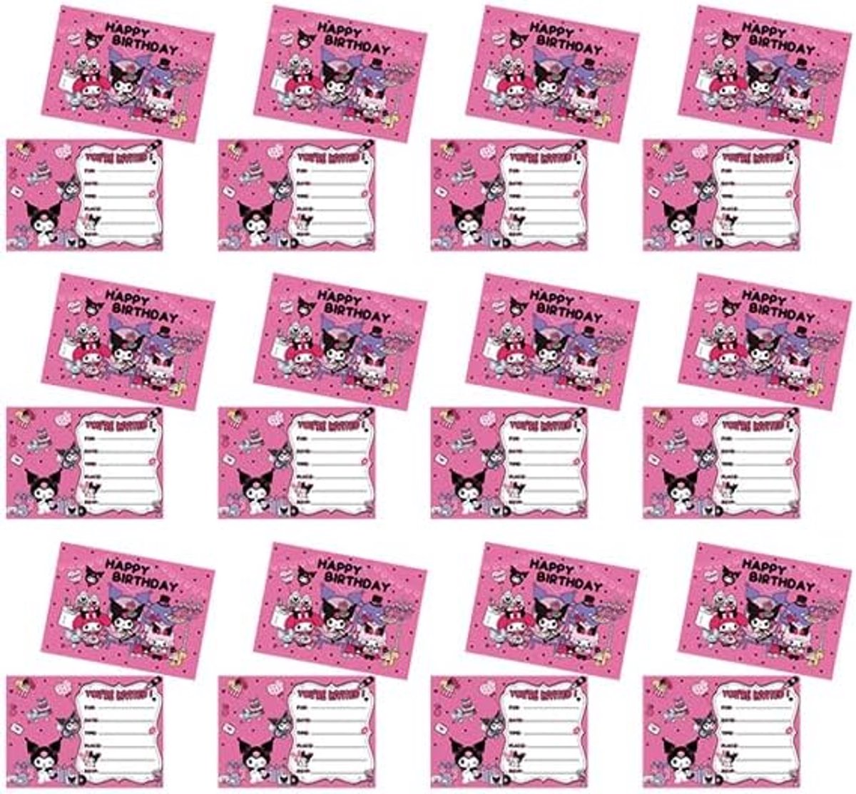 SnelShoppen - Verjaardagsdecoratie en Uitnodigingen - 10 Kwaliteitsvolle Uitnodigingskaarten - Feestmateriaal - Stevig Papier - Kleurrijke Ontwerpen v