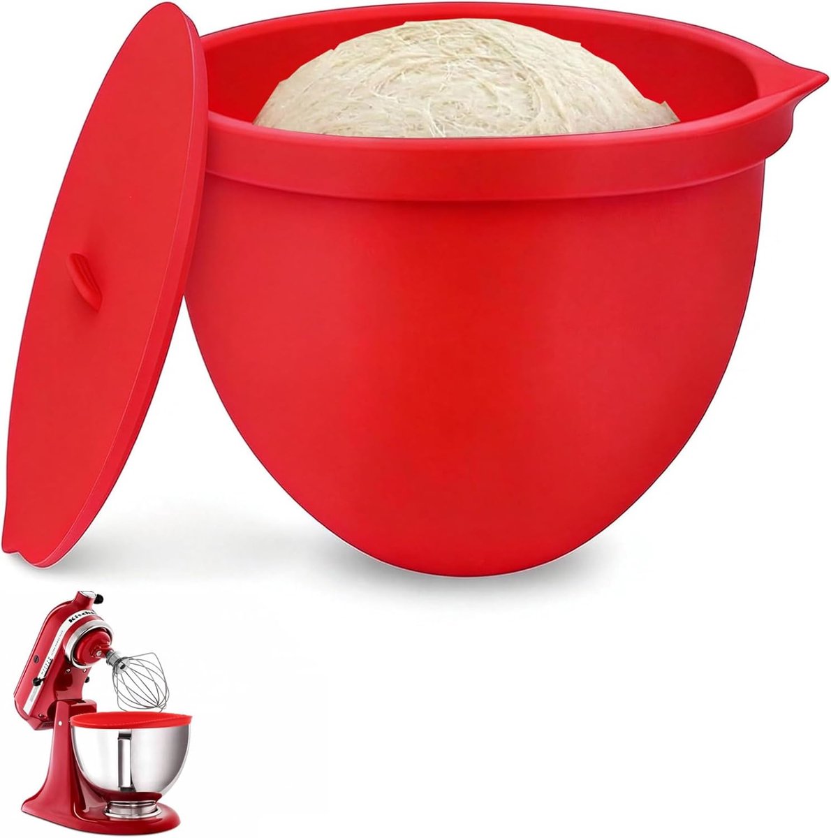 SnelShoppen Silicone Inserts voor 5 L Blender Silicium Kominzet met Deksel en Gietopening Vaatwasmachinebestendige Mixeraccessoires voor Keuken