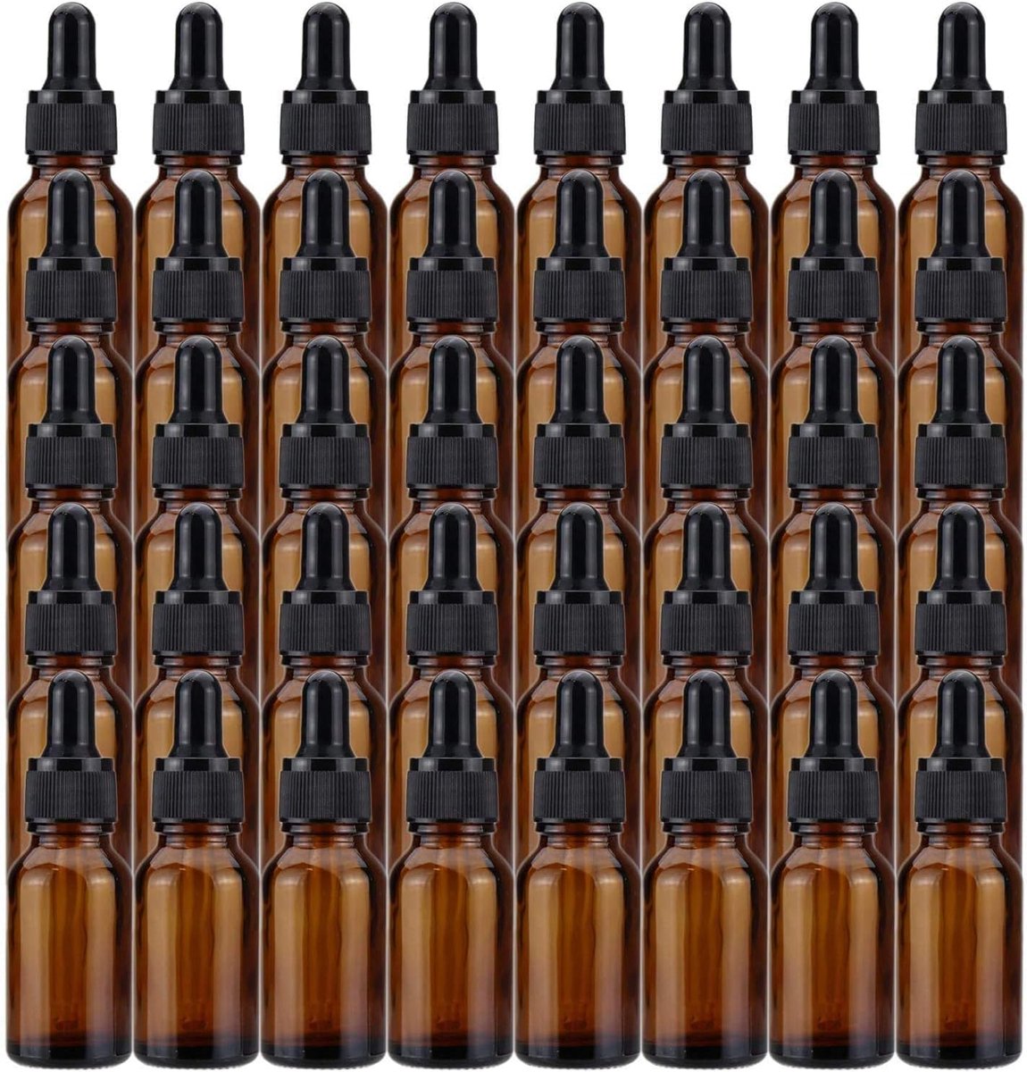 SnelShoppen - 40 x 15ml Amber Glazen Flessen met Glazen Druppelpipetten - Herbruikbare Flesjes voor Essentiële Olie, Parfums, Chemie Lab - Ideaal voor