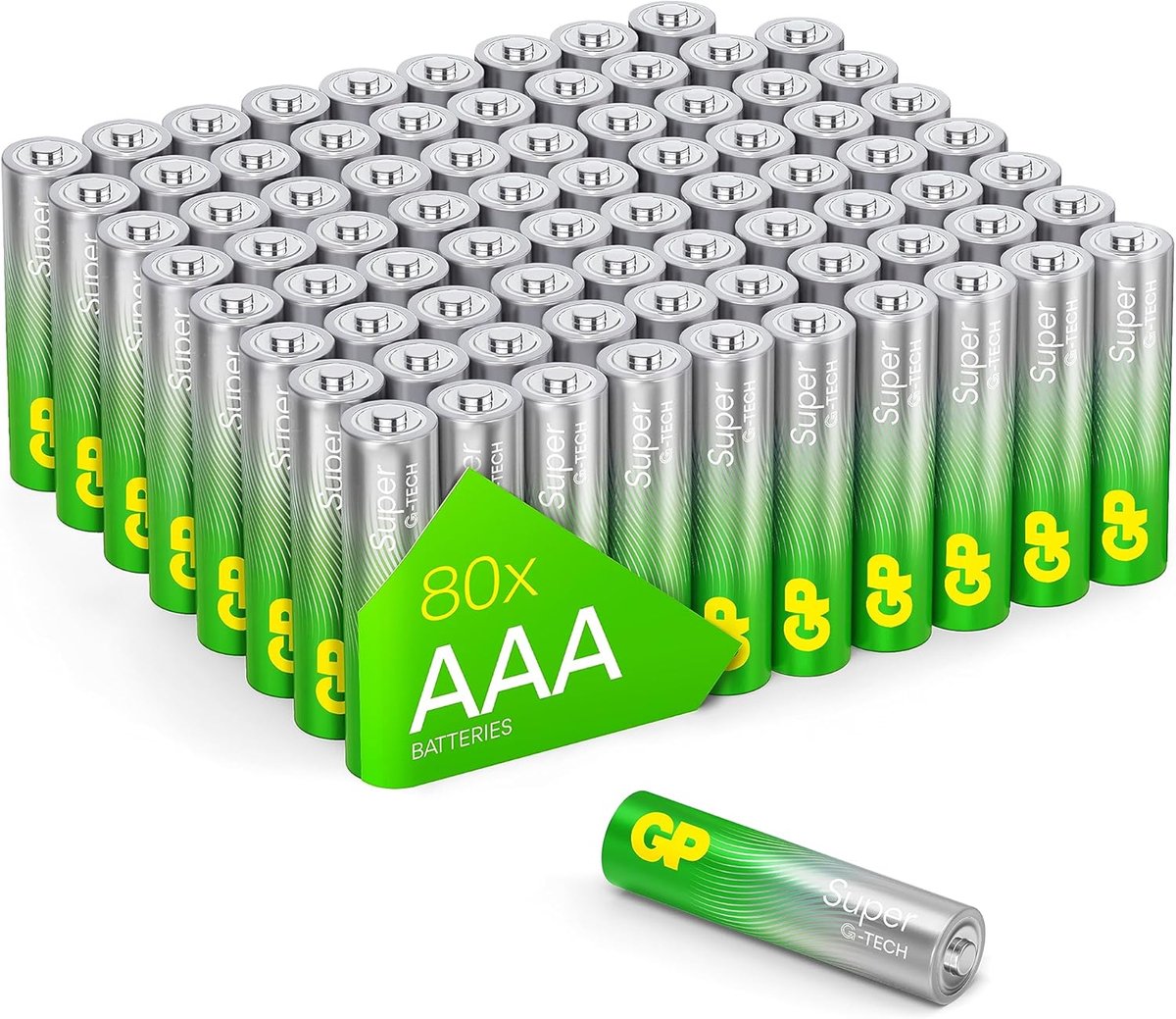 SnelShoppen - AAA Micro Alkaline Batterijen LR03, 1.5V, 80 Stuks, Ideaal voor Dagelijks Gebruik, G-TECH Technologie voor Langere Levensduur en Betere