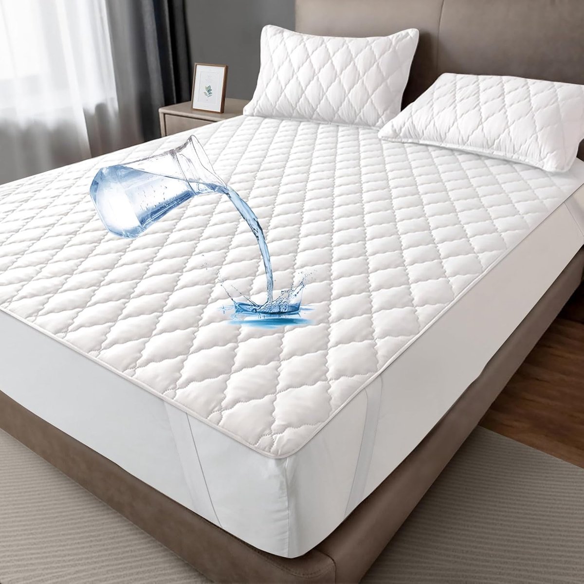 SnelShoppen - Waterproof Matrasbeschermer 120 x 200 cm, Ademend Matras Pad, Microfiber Matrascover, Waterdichte Bescherming, Incontinentie Pad, Wasbaa