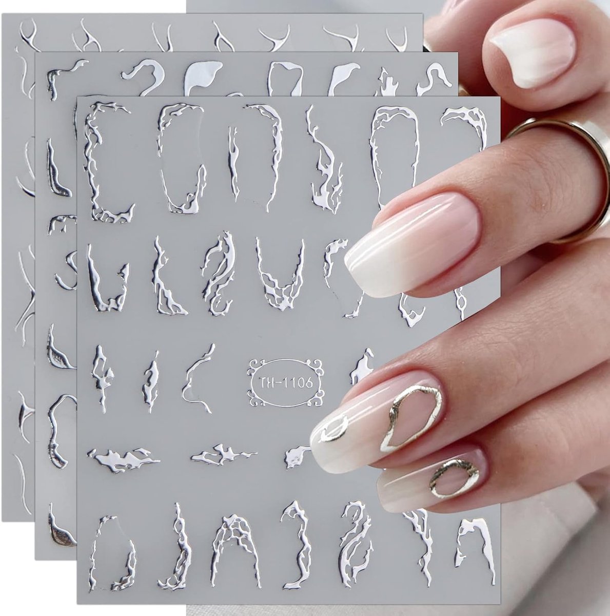 SnelShoppen - 9 Vellen Marmer Nail Art Stickers - Zelfklevende Nagelstickers voor Nail Art Decoratie - Elegante en Sensuele Patronen voor Feest en Dag
