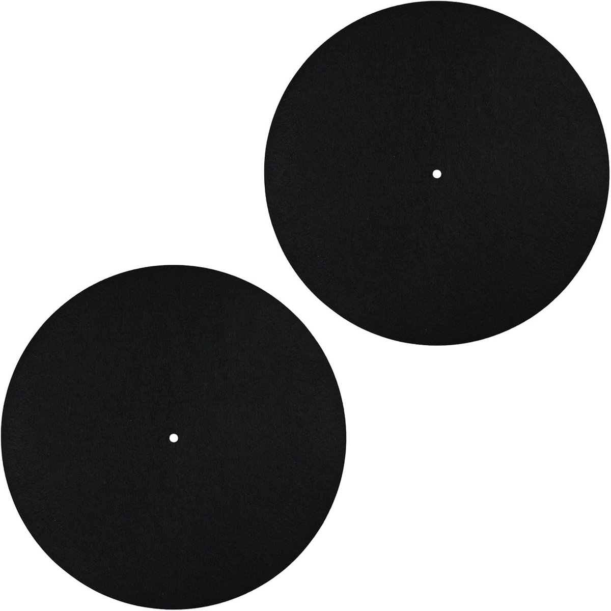SnelShoppen - 2 Stuks Platenspeler Mat, 30cm Antislip en Antistatische Vilt Mat voor Turntable, Zwart, Ideaal voor Thuisgebruik