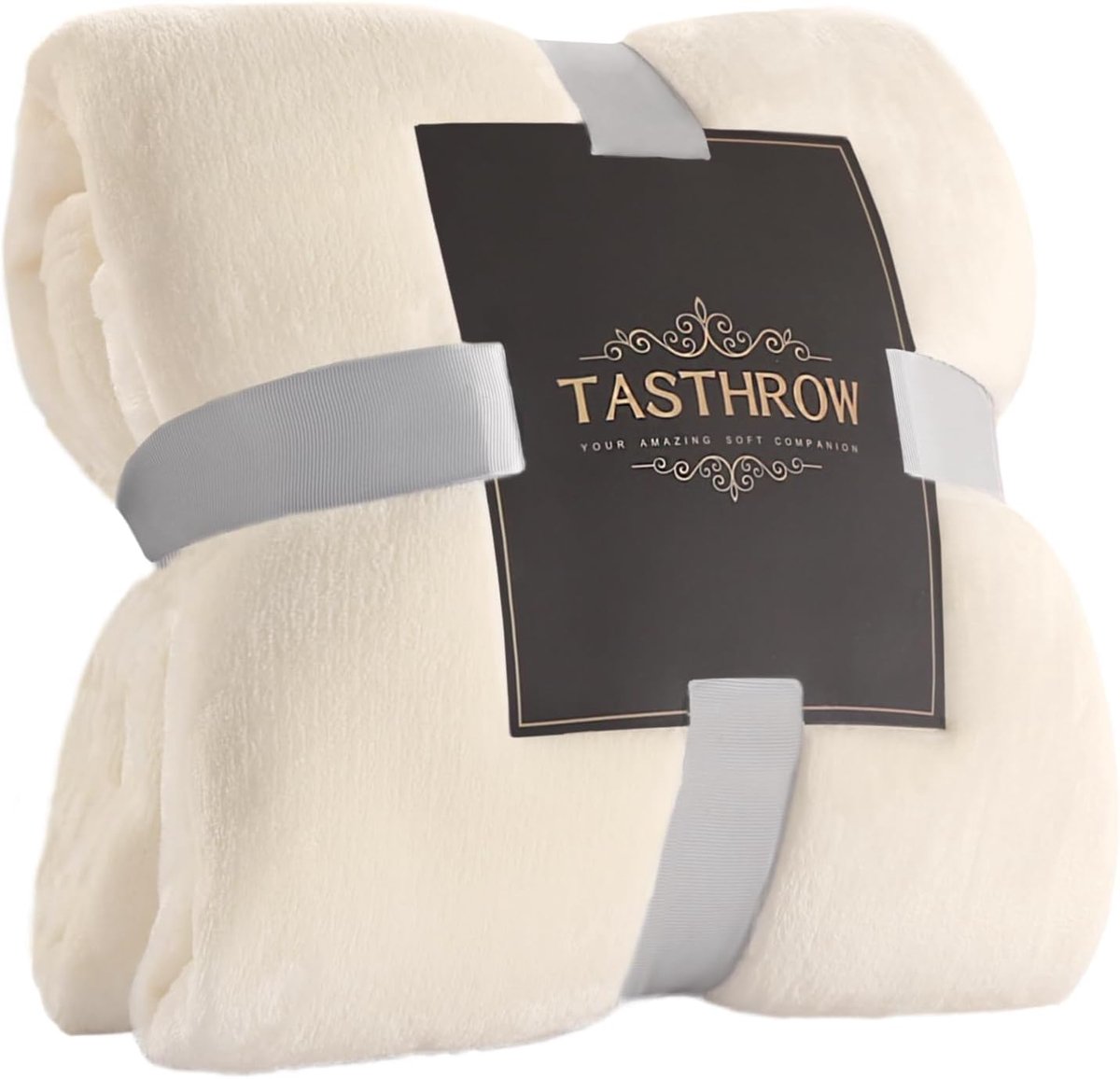 SnelShoppen - Cuddly Fleece Dekentje 130x180cm - Zachte en Warme Plaid voor Woonkamer en Slaapkamer - Crème Wit, Ideaal voor Sofa en Koudere Avonden