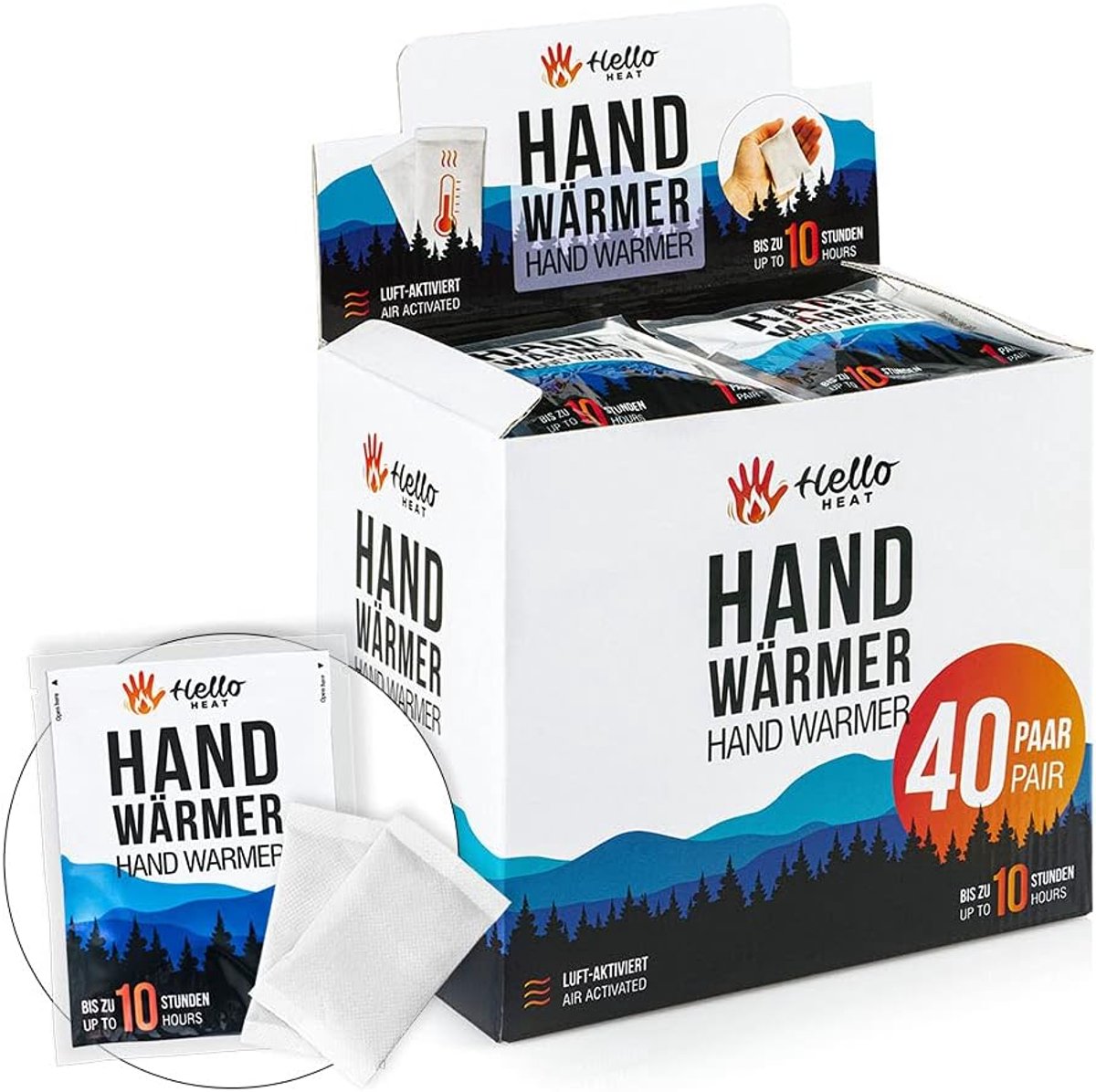 SnelShoppen - Warmpack Handwarmers - 10, 20 of 40 Paar - Direct Geactiveerde Warmtepads voor 8 Uur Warmte - Ideaal voor Jaszak, Handschoenen, Skiën en