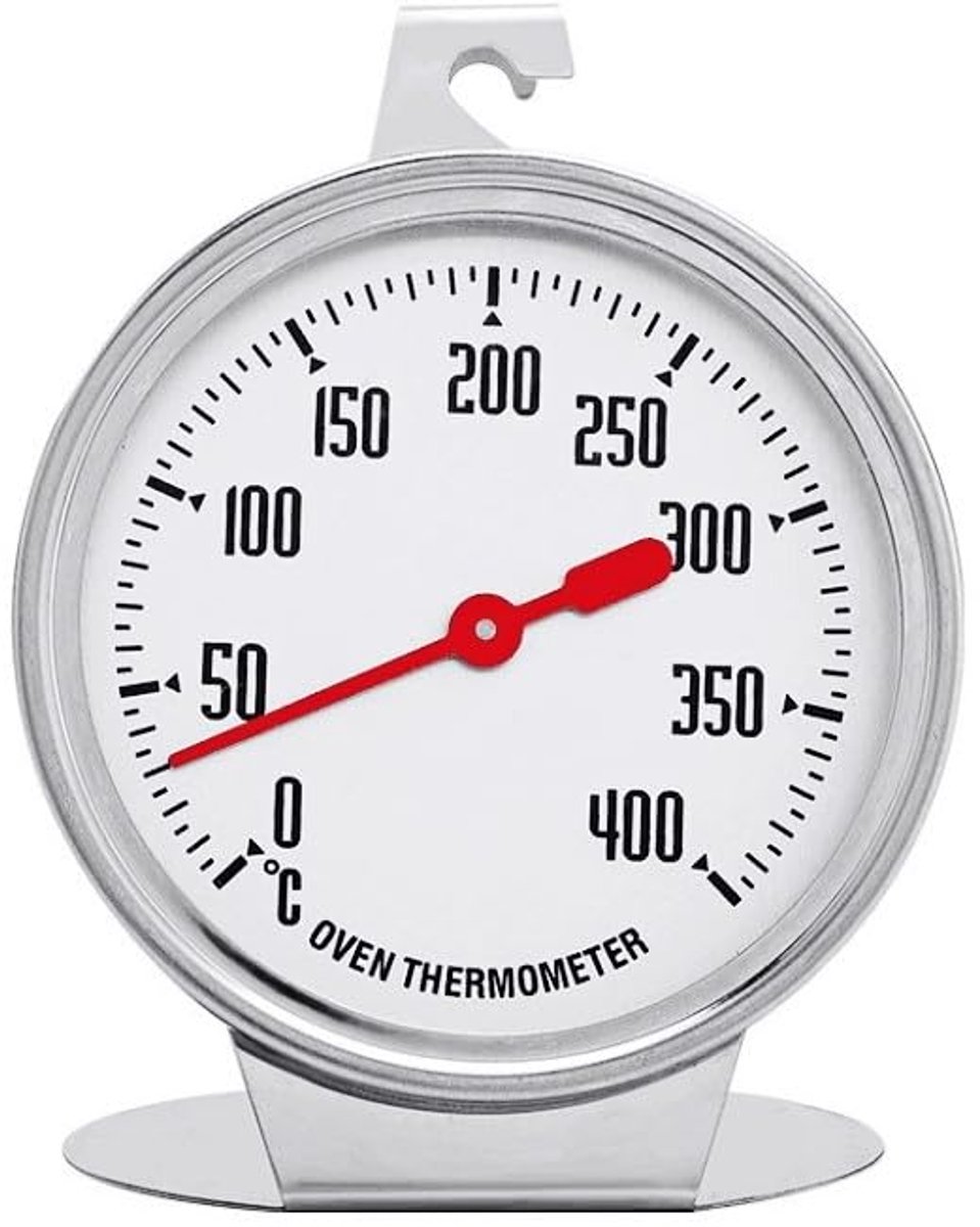 SnelShoppen - RVS Oven Thermometer 0°C tot 400°C - Mechanische Temperatuurmeter voor Gasoven, AGA en Fan Oven, Keuken Thermostat Vervanging, Eenvoudig