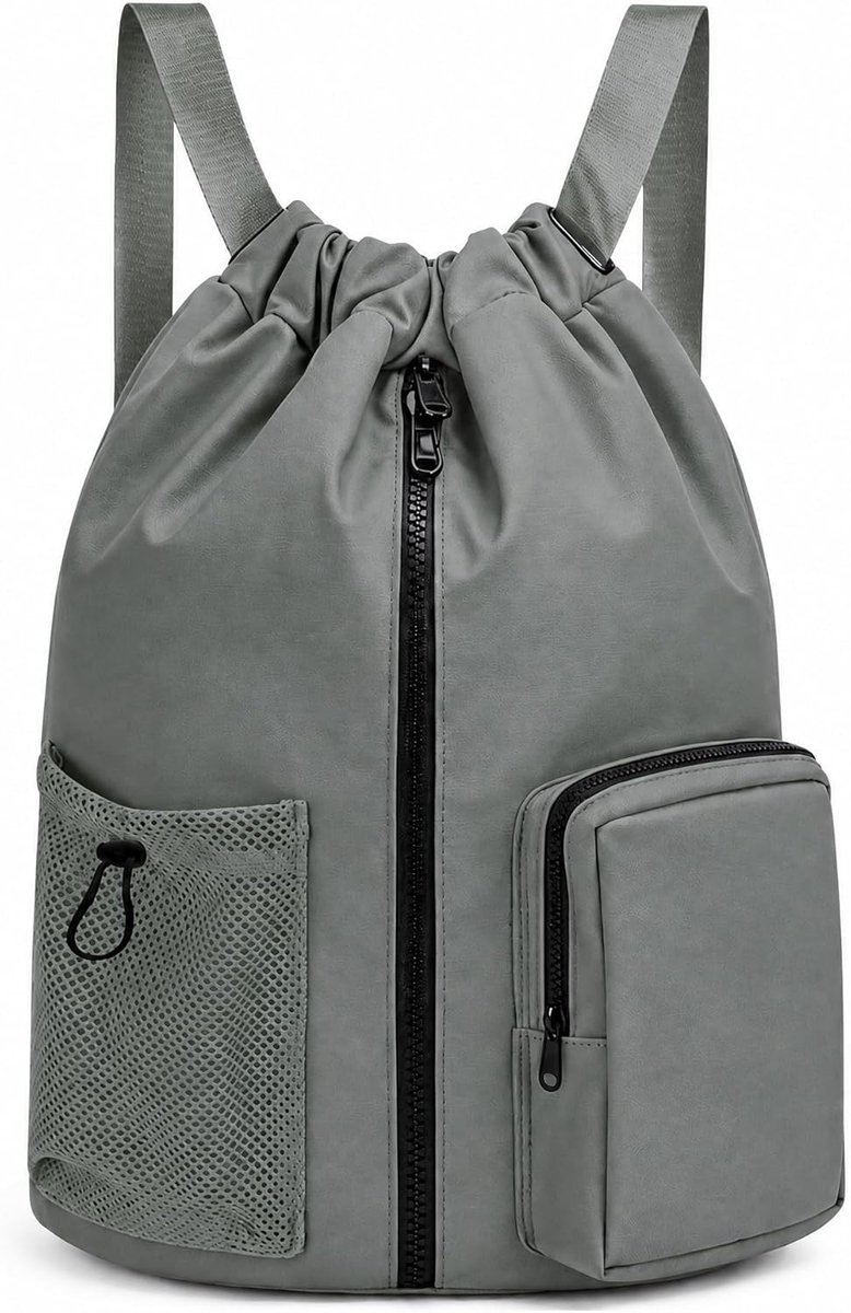 SnelShoppen - Dames Sporttas 20 Liter, Zwembackpack, Gymtas, Sportrugzak, Fitness, Yoga, Tennis, Hiking, Grijs, Klassiek