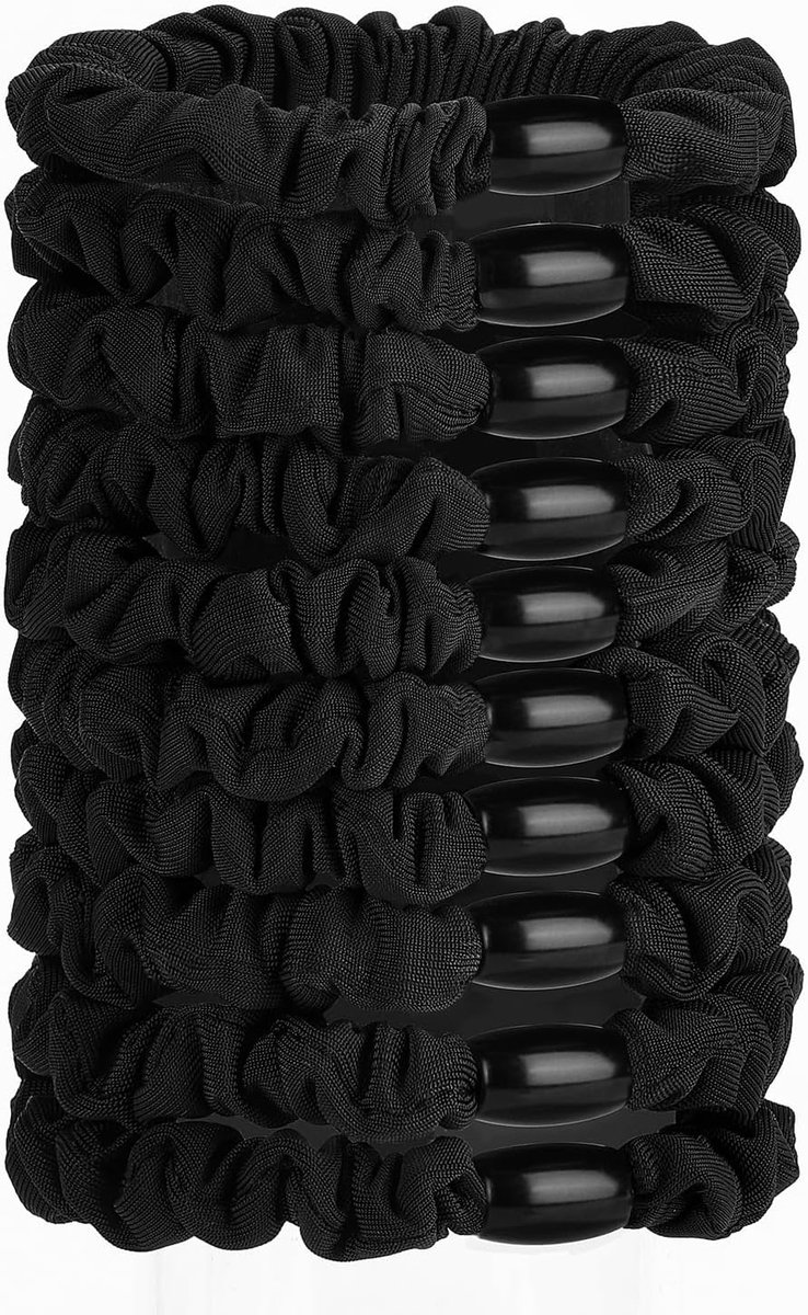 SnelShoppen - 10 Stuks Scrunchy Haarbanden, Zijden Satijnen Haarstrikken, Zachte Elastische Ponytail Houders, Geen Beschadiging Haaraccessoires voor D