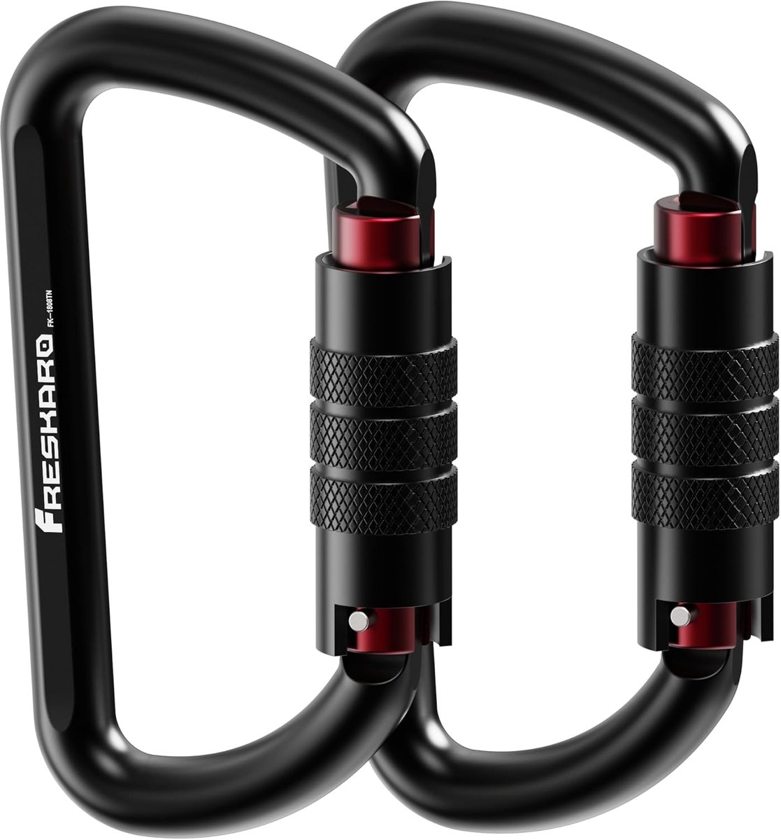 SnelShoppen - 12kN Twist Locking Carabiner Haken - 2 Stuks Aluminium Auto-Lock Karabiners voor Hammocks, Yoga Swing, Camping, Sleutelhanger, Hondenlij