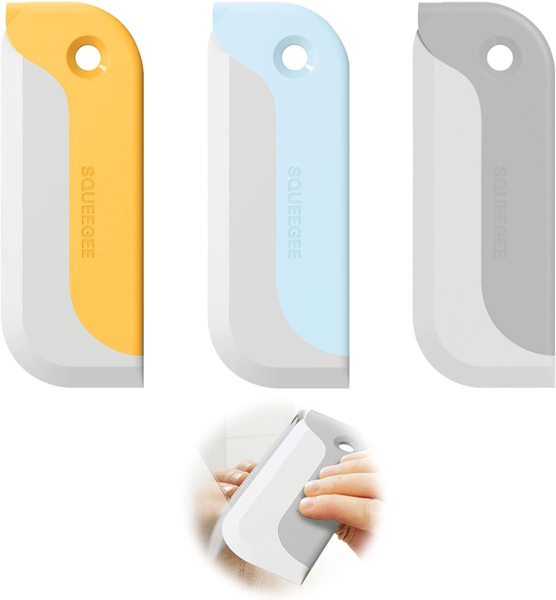 3-delige Douchewisser Set - Compacte Trekker met Zacht Rubber - Voor Badkamer, Ramen & Auto