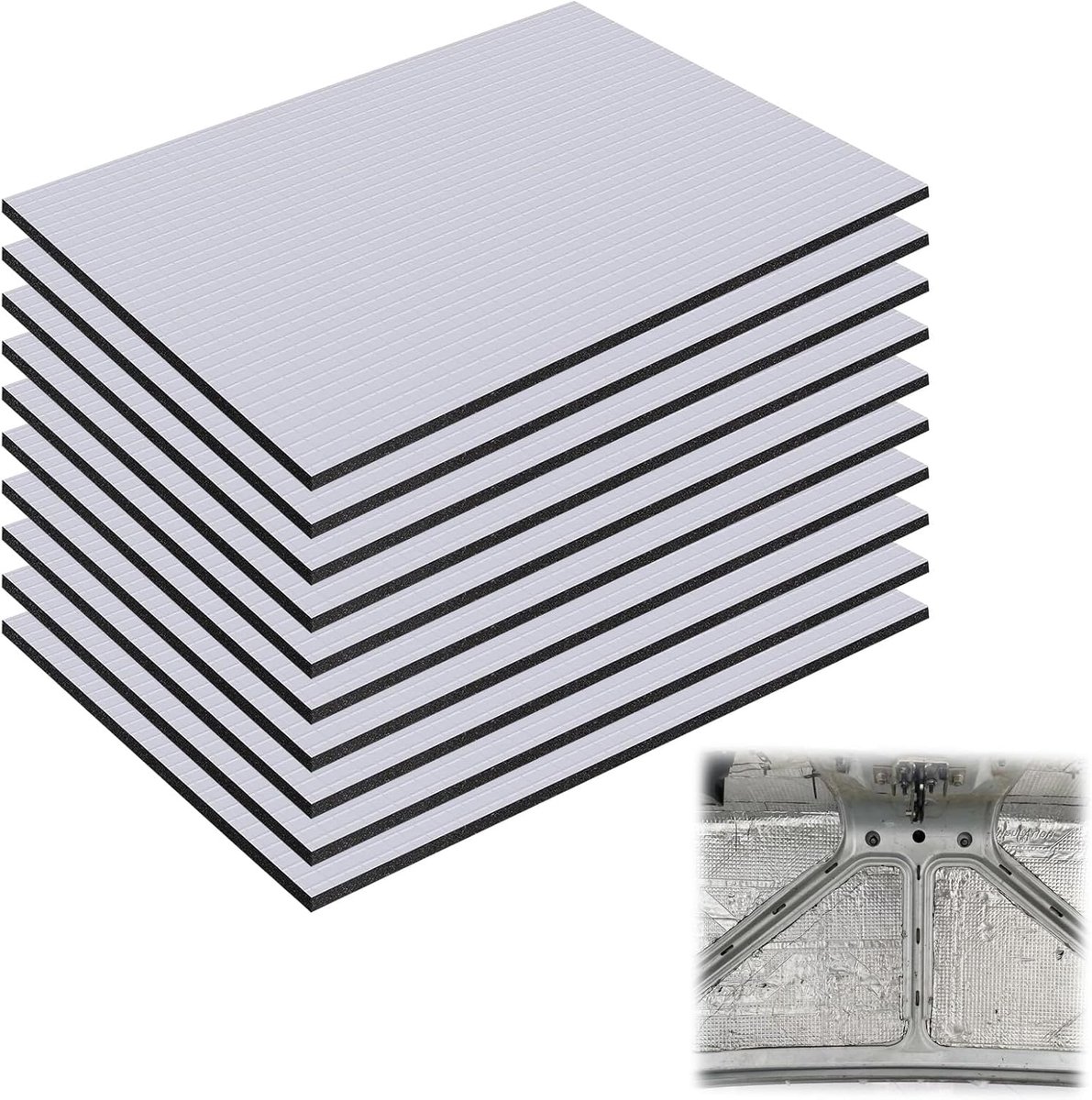 SnelShoppen - Pack van 10 Auto Isolatiematten 18x25 cm - Duurzame Geluidsisolatie Mat - Vochtbestendig, Zelfklevend, Vuurvast, Waterdicht, Anti-Duim M