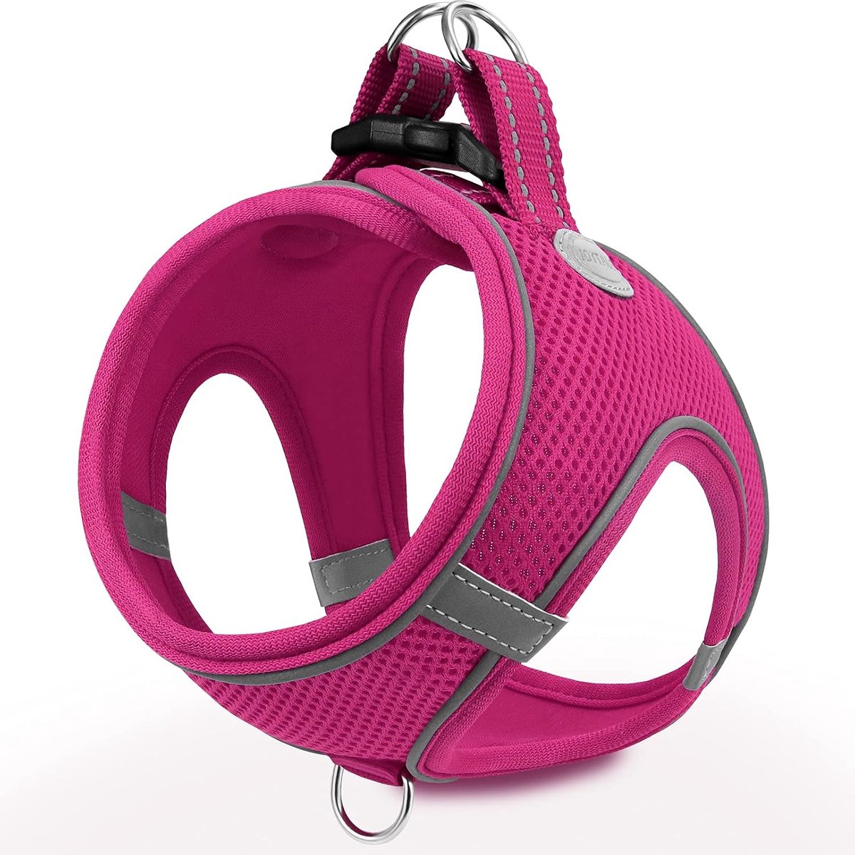 SnelShoppen - Dog Slip-On Harness Reflective Soft Mesh Ademend voor Katten en Kleine Honden XXS, Hot Pink, Veilig en Comfortabel voor Wandelen en Spel