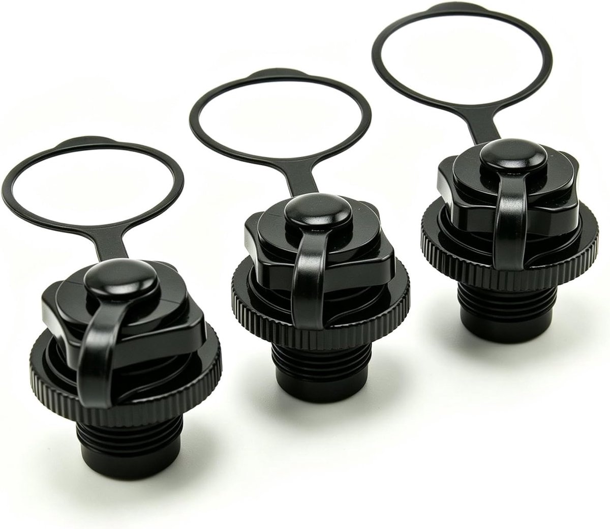 SnelShoppen - 3pcs Inflatable Boat Valves - Universele Vervangingsschroefventielen voor Kayaks, Luchtbedden, Rubberboten, Vissen, 22mm Diameter