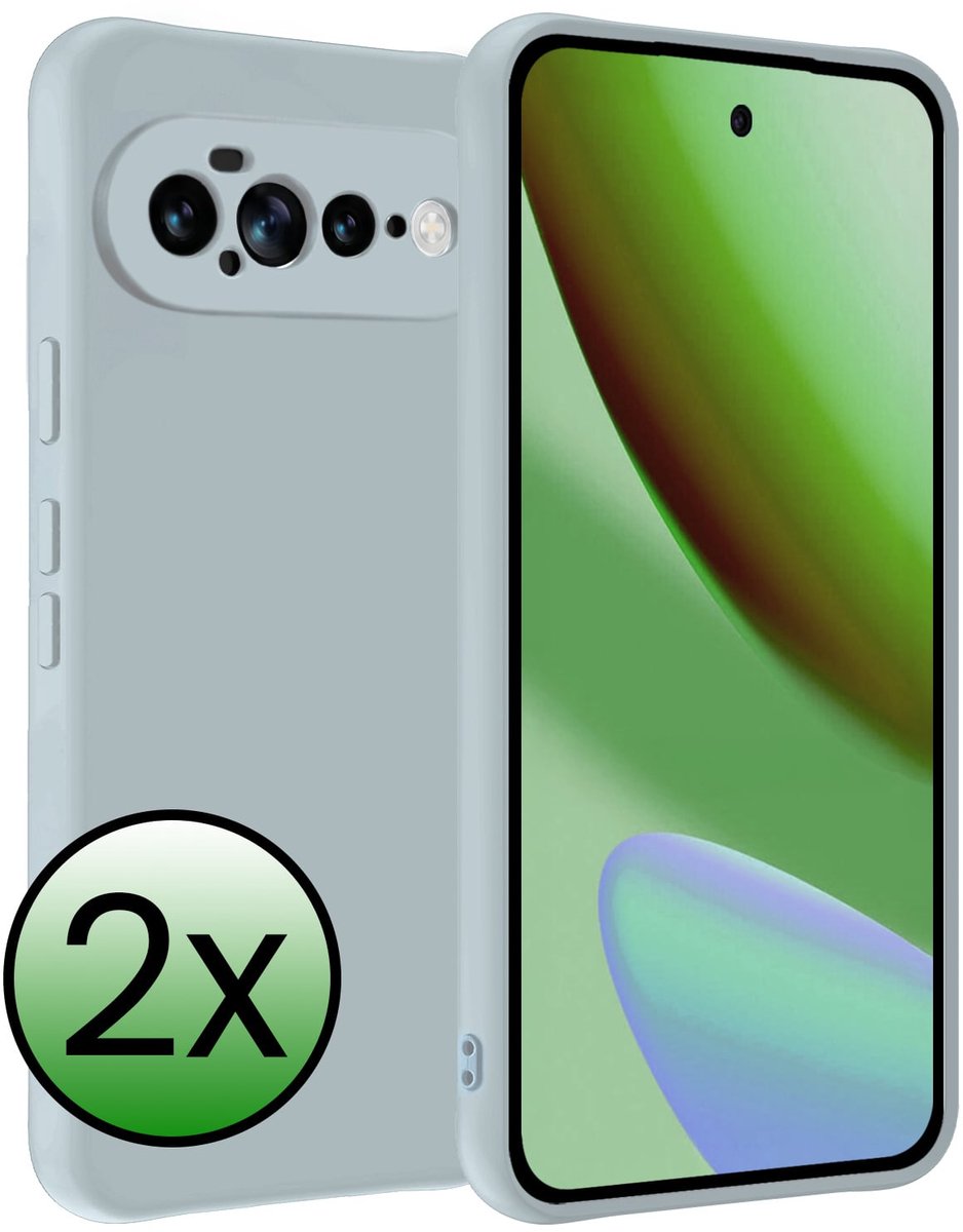 Hoesje 2 Stuks - Geschikt voor Google Pixel 11 Pro XL - Sterk & Shockproof - Case Siliconen - Back Cover - Telefoon Hoes - Lichtblauw