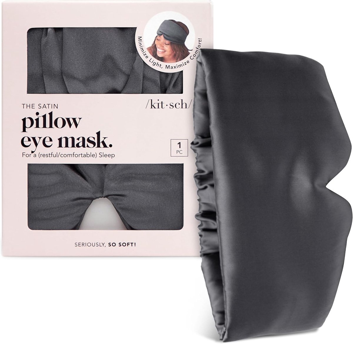 SnelShoppen - Blackout Satin Slaapmasker voor Ontspanning, Ultra-zacht en Ademend, Verstelbare Straps, Gewogen Oogmasker voor Vermoeide Ogen, Perfect
