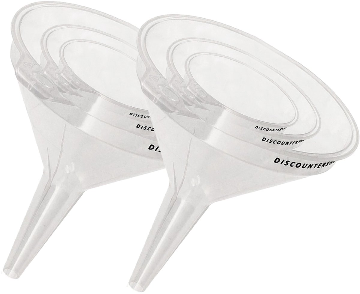 Trechterset 6-delig – 2 Sets van 3 Trechters – Transparante Kunststof Trechters 16,2, 15 en 12 cm – Grote en Kleine Vultrechter voor Flessen, Potten en Jerrycans