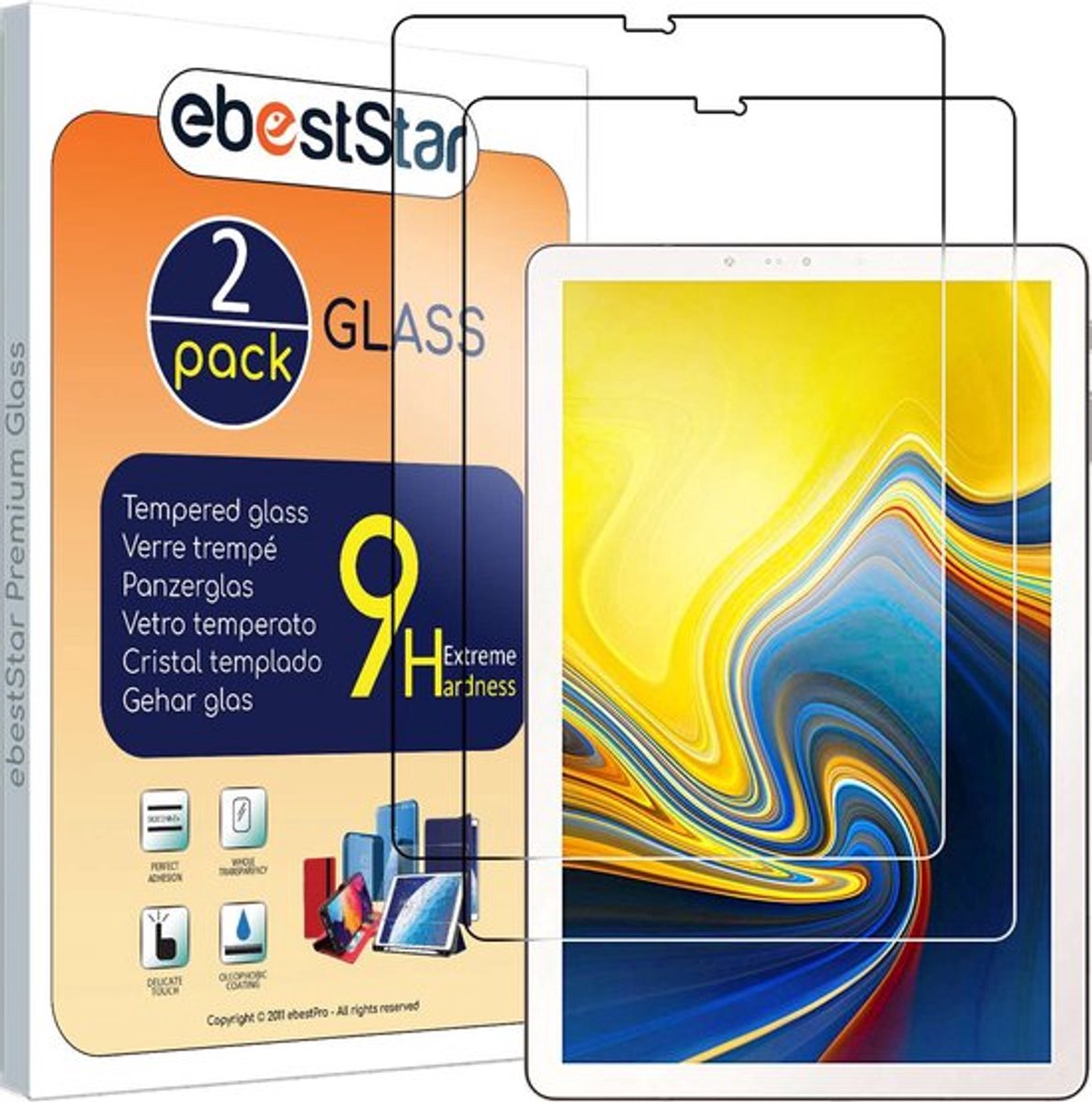 ebestStar - {2 Stuks} Gehard glas geschikt voor Samsung Galaxy Tab S4 10.5 SM-T830, SM-T835, Screen Protector Cover, Schermbeschermer Tempered Glass