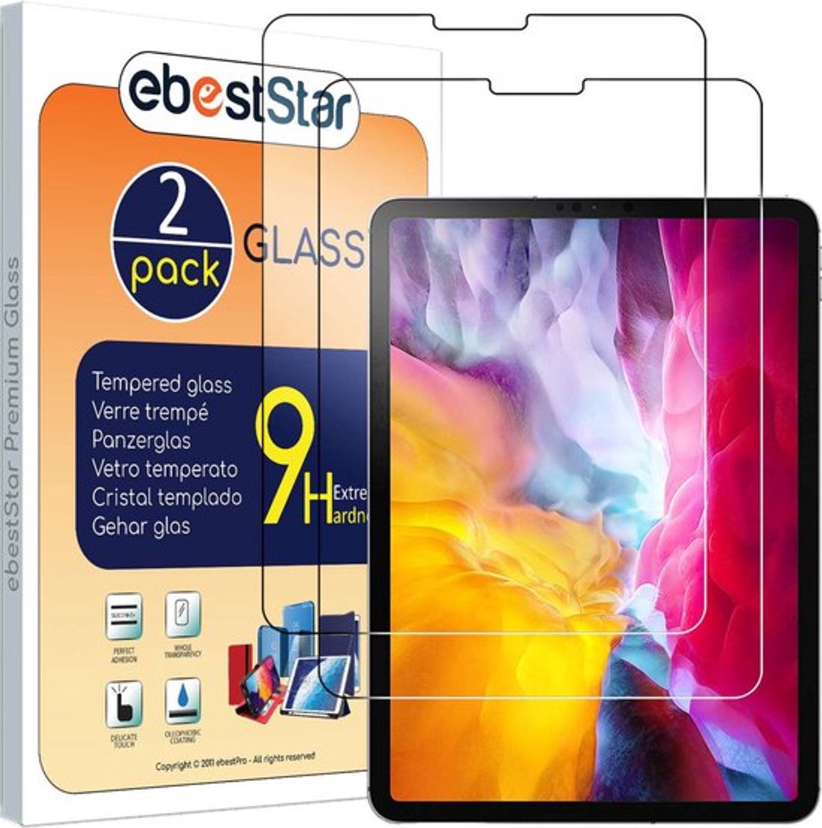 ebestStar - {2 Stuks} Gehard glas geschikt voor iPad Pro 11 (2022, 2021, 2020, 2018) Apple, Screen Protector Cover, Schermbeschermer Tempered Glass