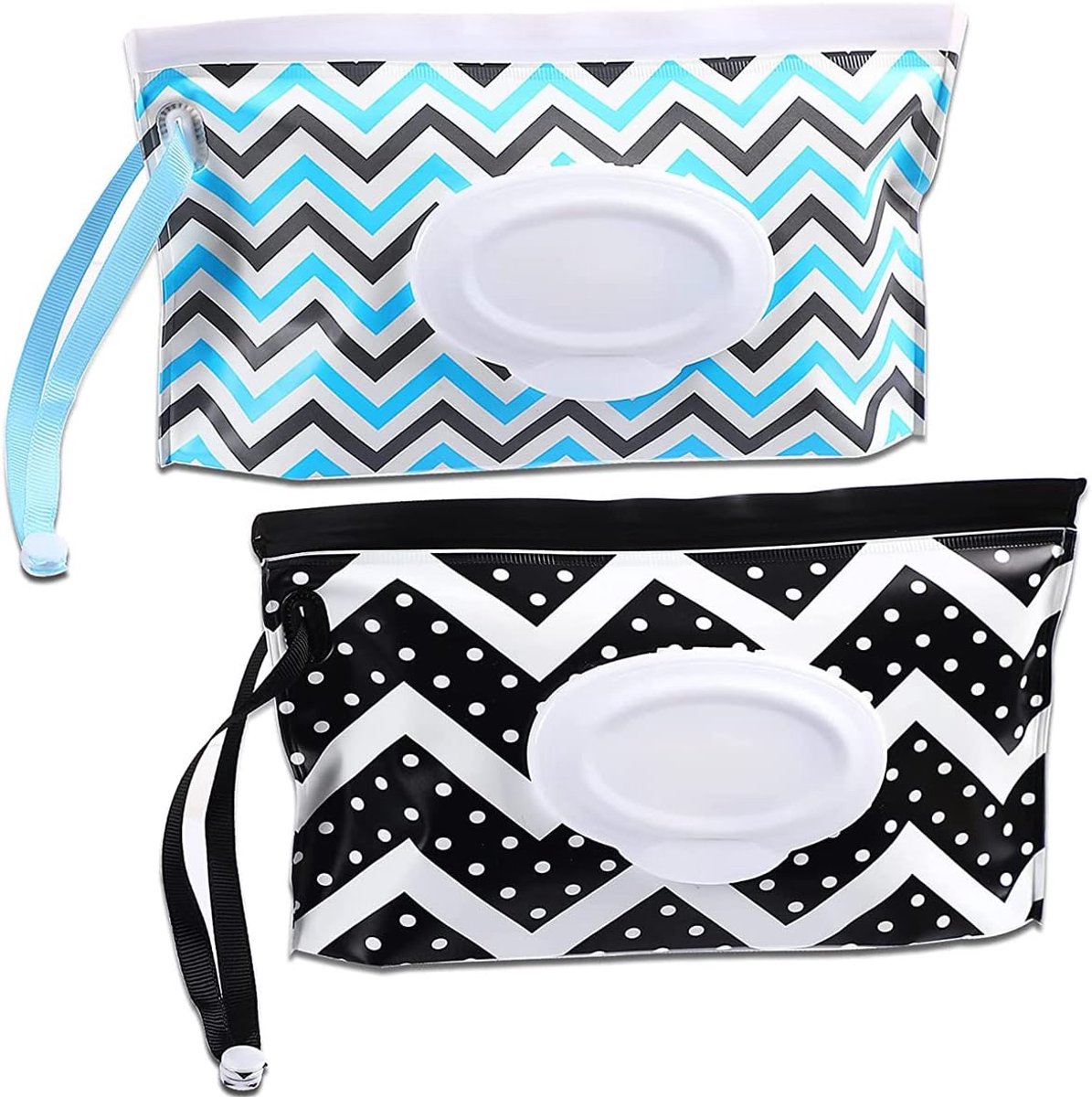 SnelShoppen - 2 Pcs Baby Wet Cloth Bag Reusable - Herbruikbare Vochtige Doekjes Dispenser - Portable Baby Wipes Tas - EVA Materiaal - 24x14cm - Perfec