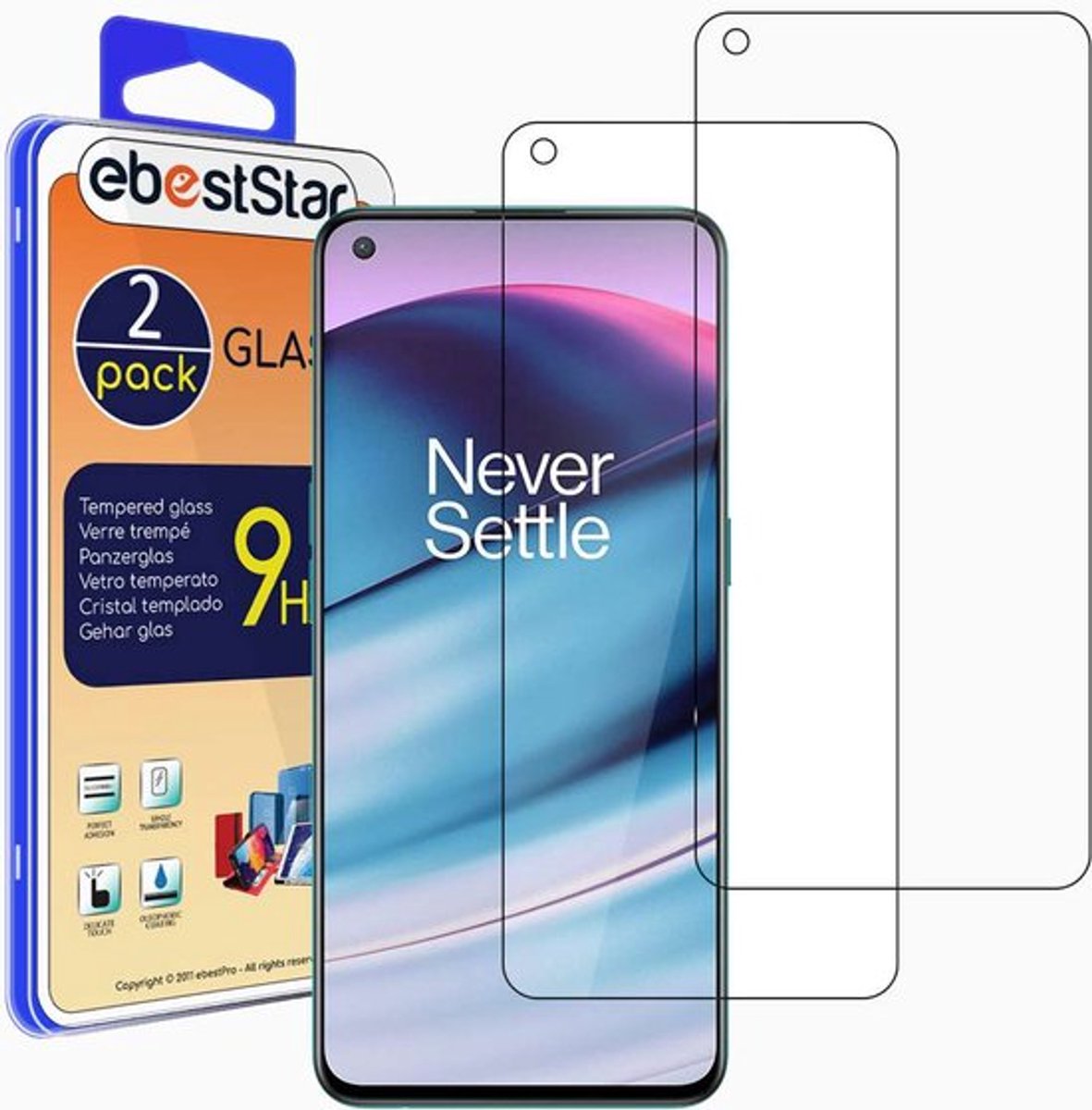 ebestStar - {2 Stuks} Gehard glas geschikt voor OnePlus Nord CE 5G, Screen Protector Cover, Schermbeschermer Tempered Glass