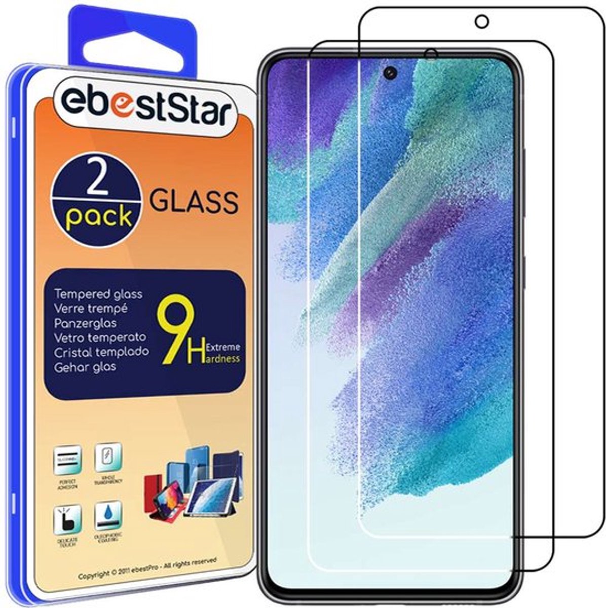 ebestStar - {2 Stuks} Gehard glas geschikt voor Samsung Galaxy S21 FE 5G, Screen Protector Cover, Schermbeschermer Tempered Glass