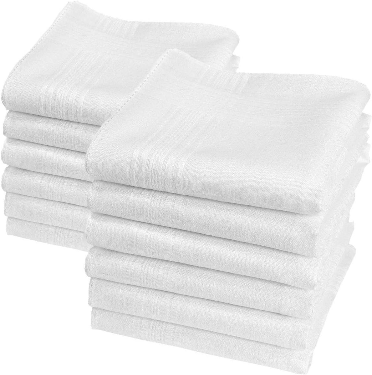 SnelShoppen - Witte Zakdoeken - Klein 28x28 cm - 12 Stuks - 100% Katoen - Handig voor Feest, Keuken, Camping en Kinderen