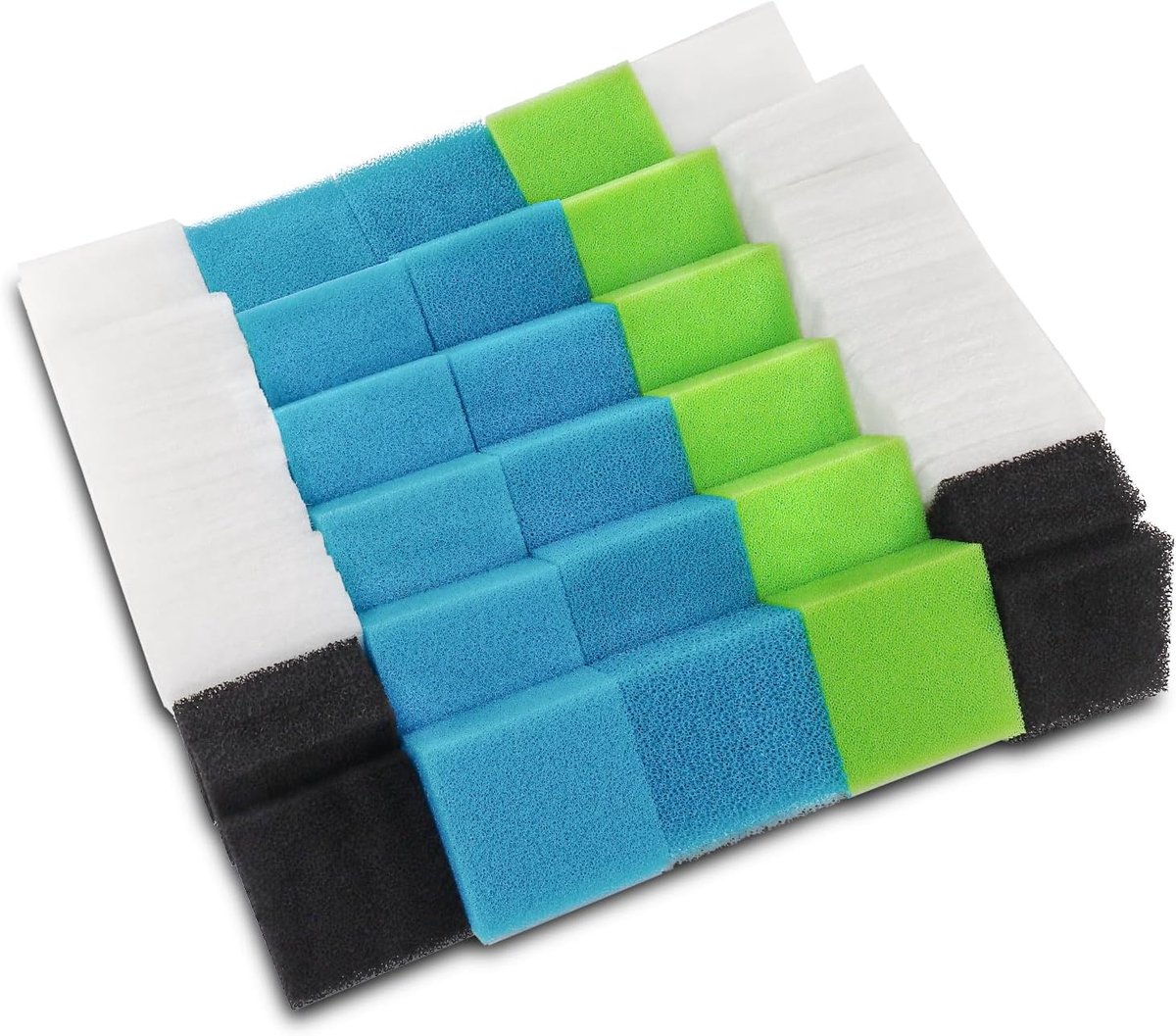 SnelShoppen - Compatibele Filterpatronen Set voor Aquarium Filters - 74 Stuks - Inclusief Koolstoffilter, Grof en Fijn Spons, Filterkatoen - Verbeter